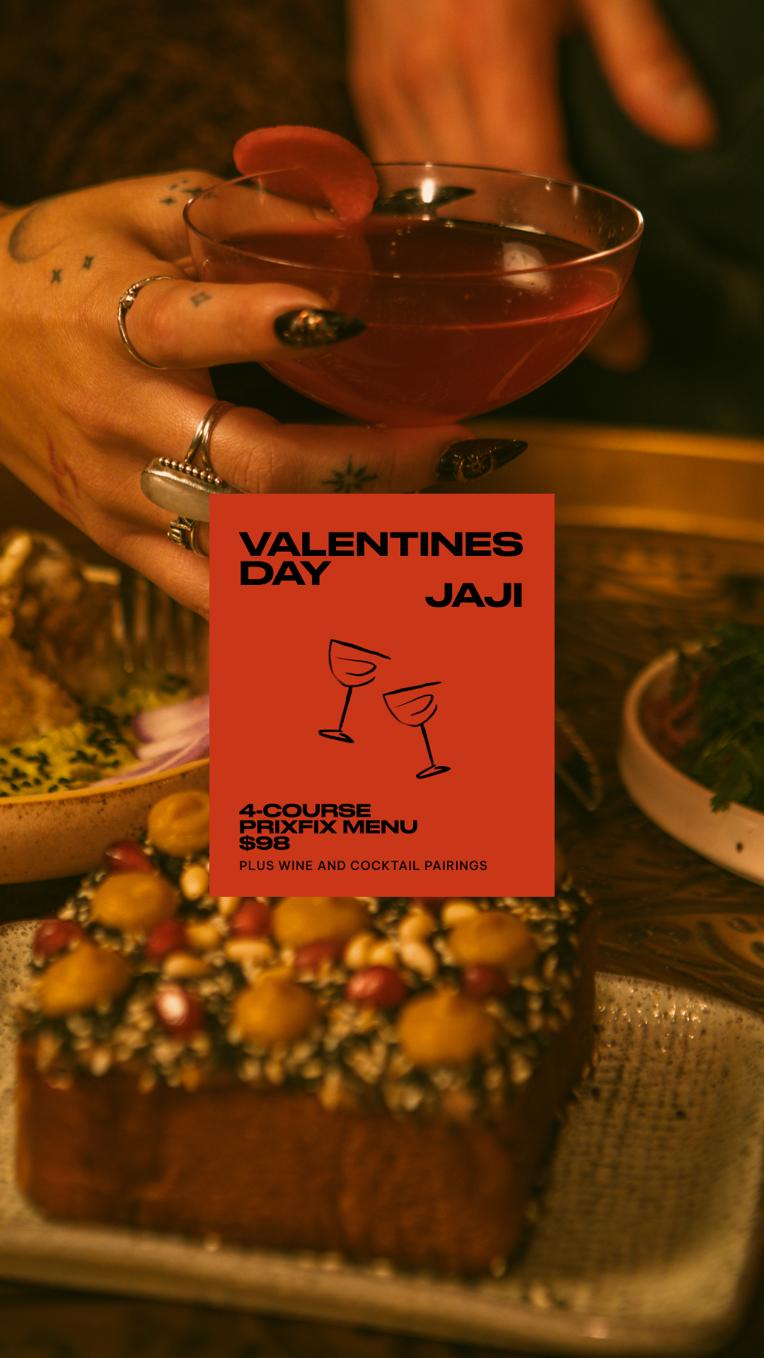 Person pouring liquid from a jigger into a glass container on a bar counter with various bottles in the background.