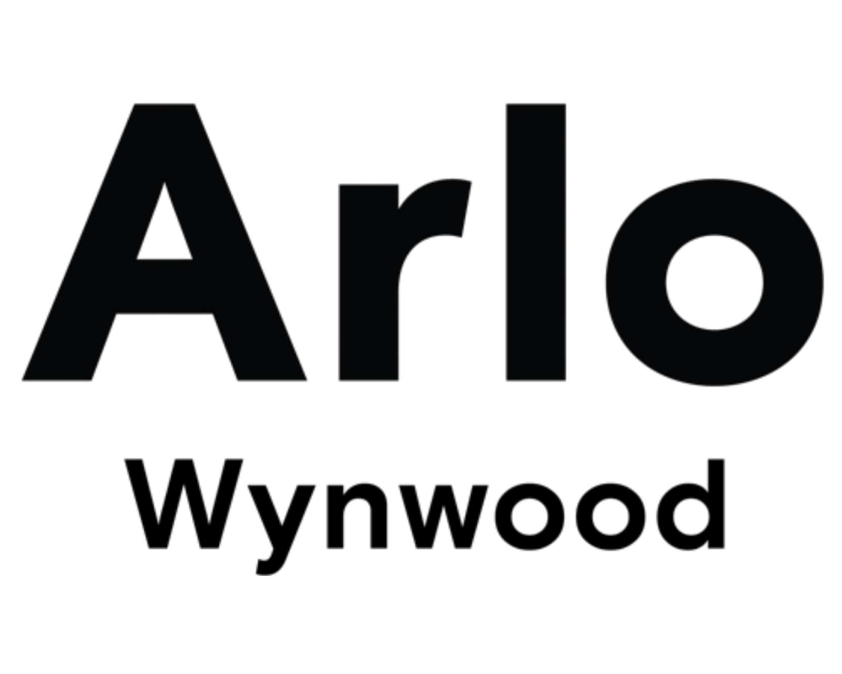 Black text reading 'Arlo' on a dark background