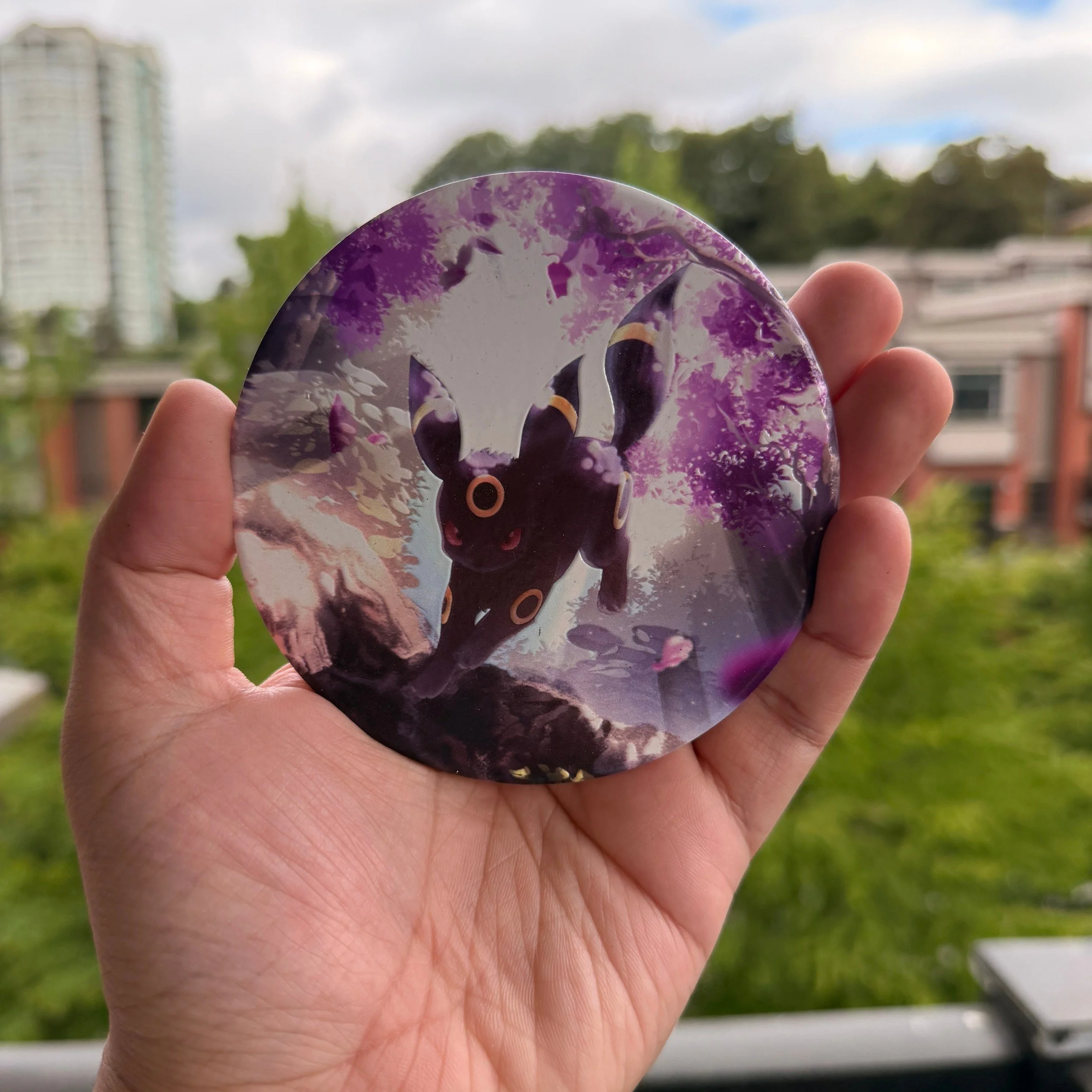 Textured Ceramic Coaster Art - Umbreon