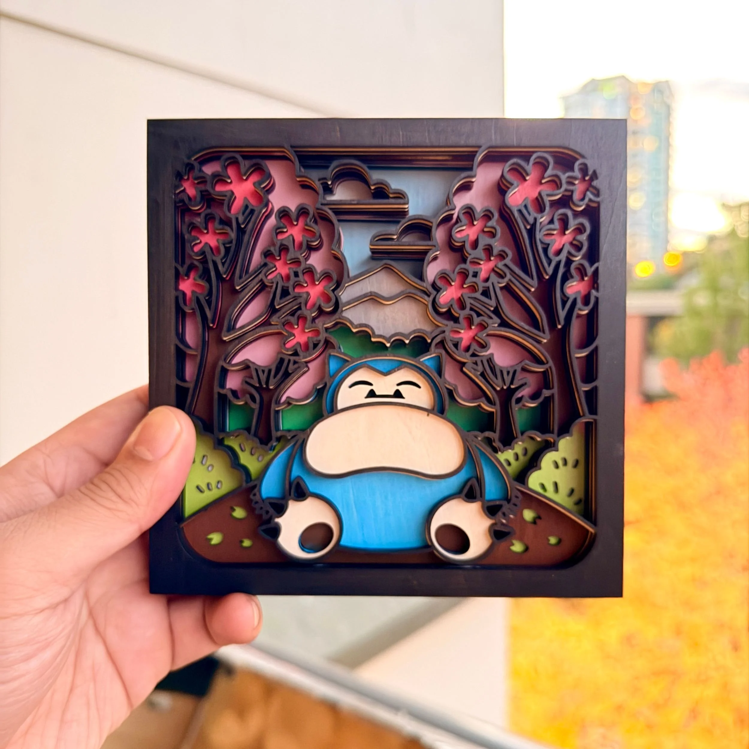 Snorlax – 3D Layered Wooden Display