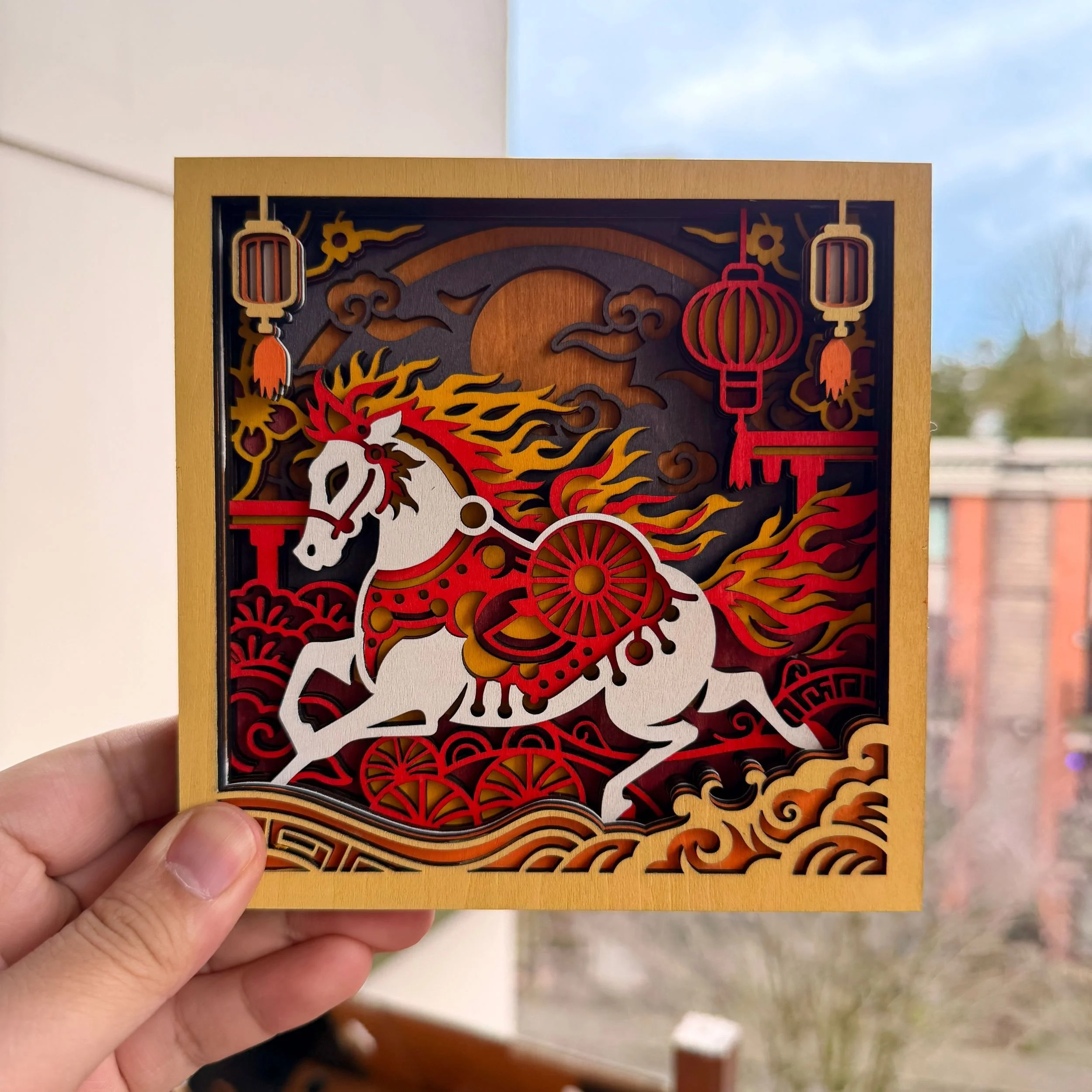 Year of the Horse – 3D Layered Wooden Display