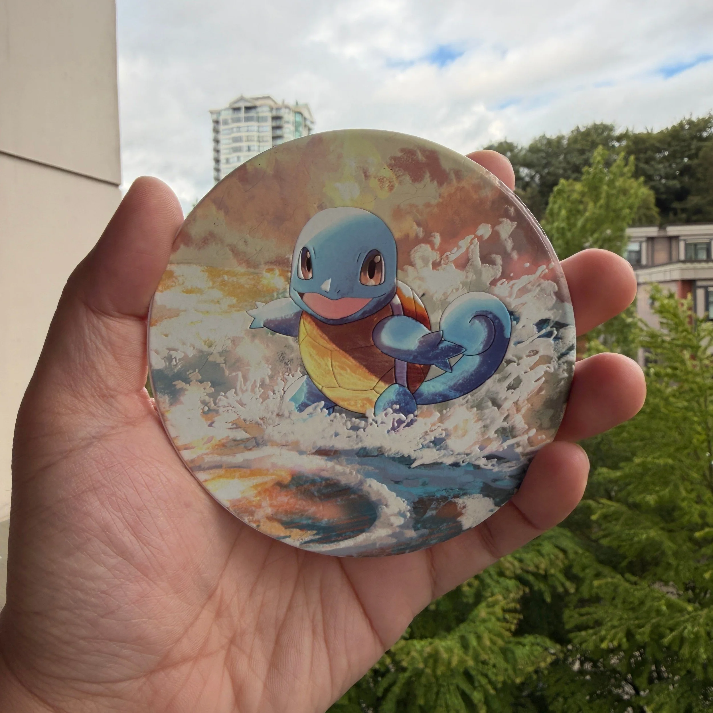Textured Ceramic Coaster Art - Squirtle
