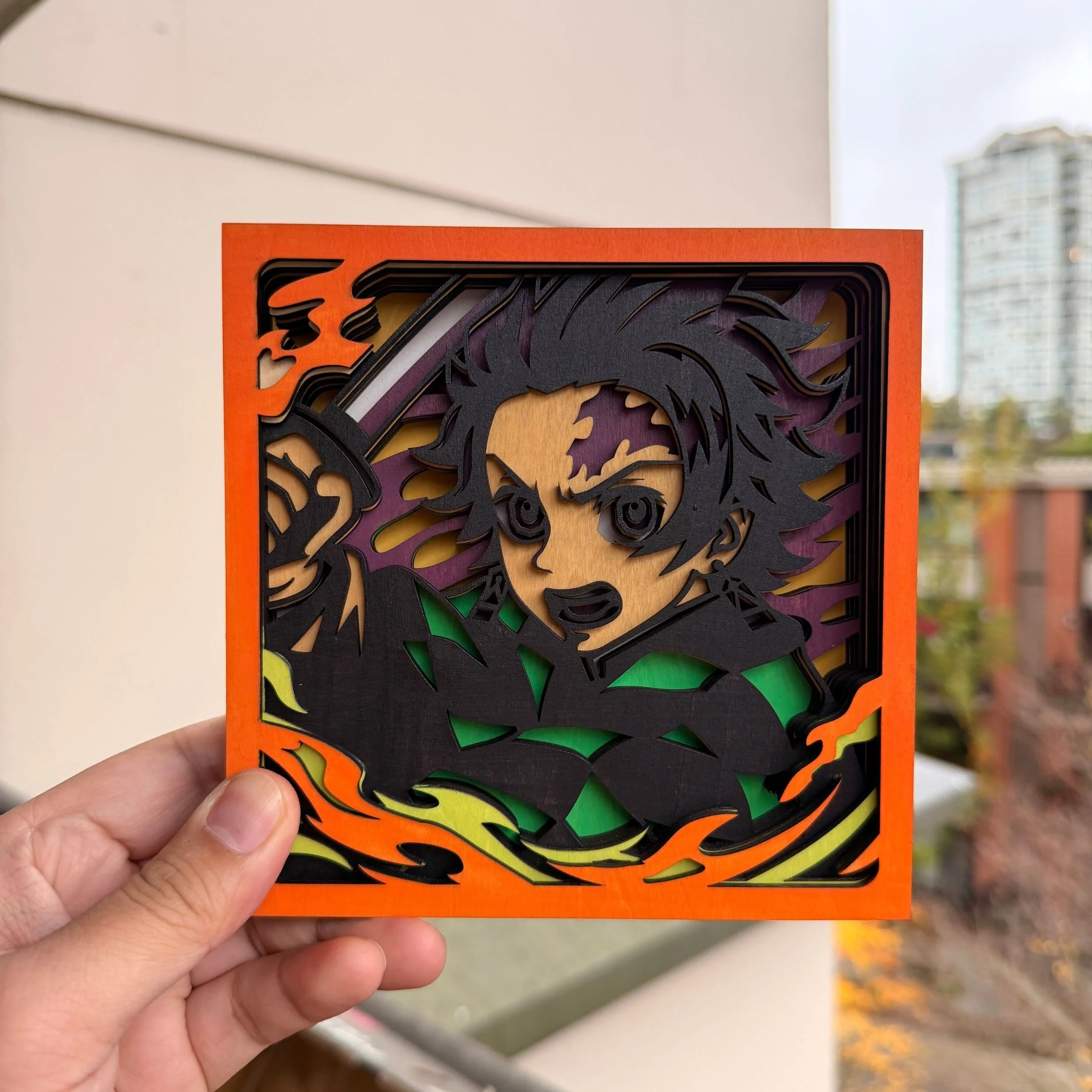 Tanjiro Kamado – 3D Layered Wooden Display (Inspired by Demon Slayer)