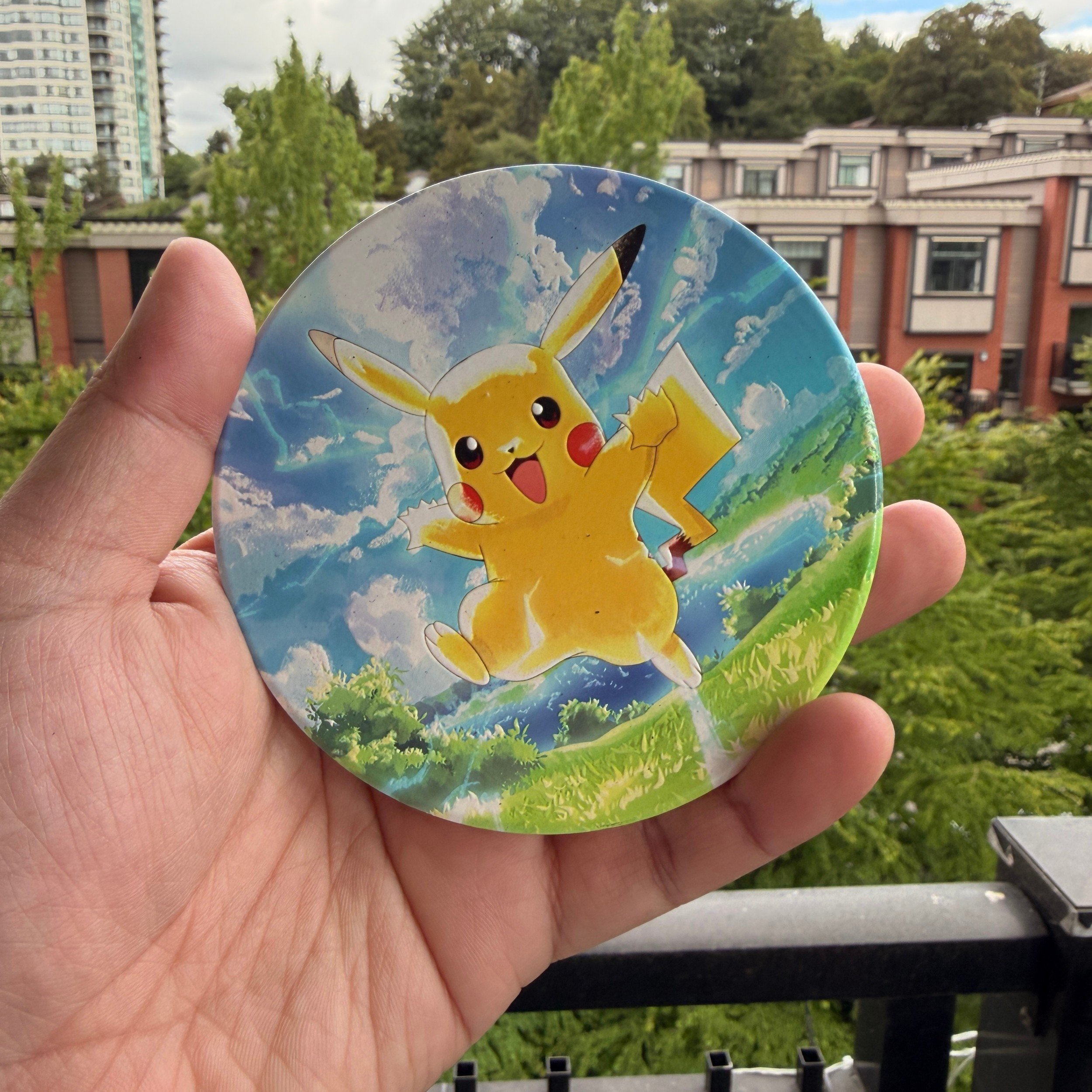 Textured Ceramic Coaster Art - Pikachu