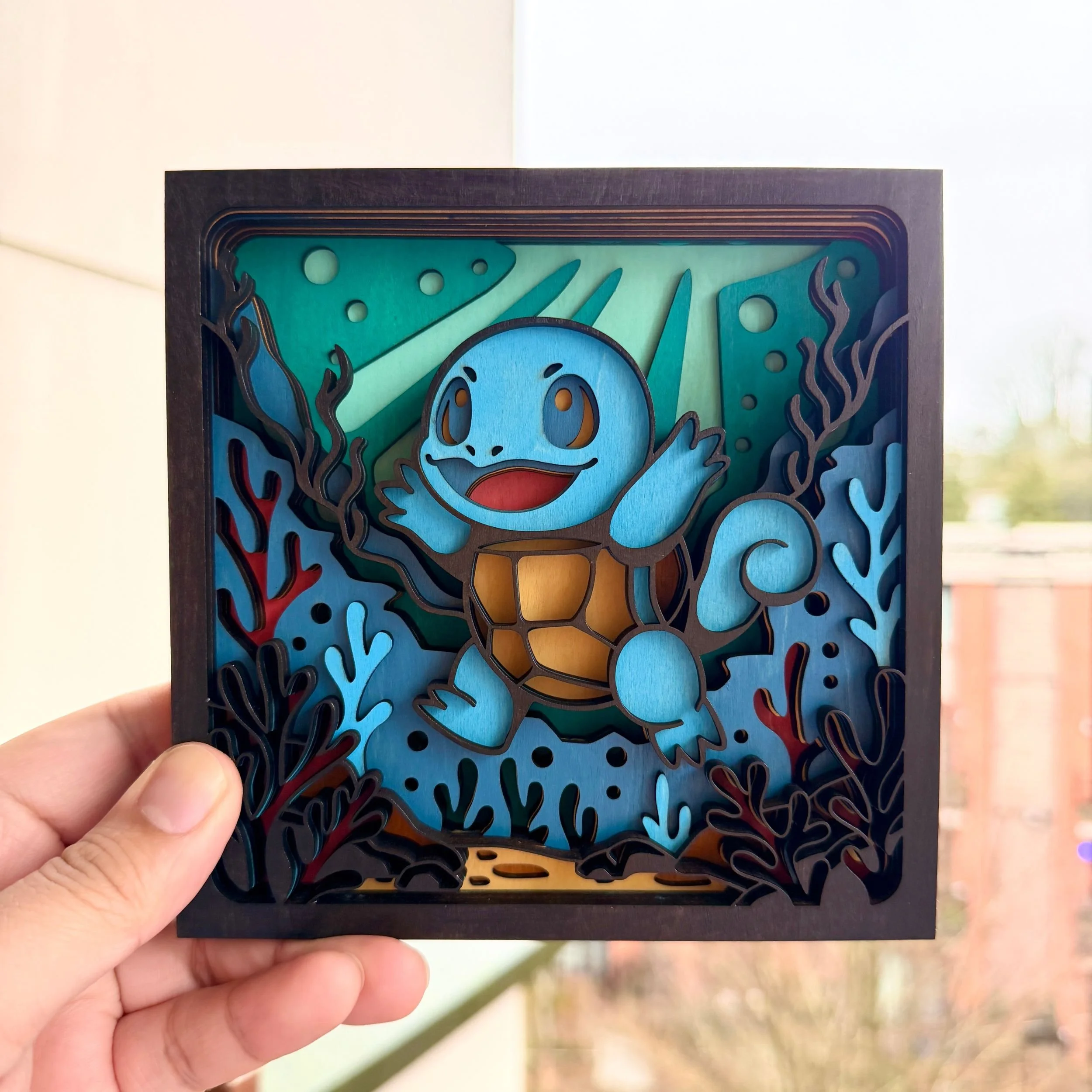 Squirtle – 3D Layered Wooden Display