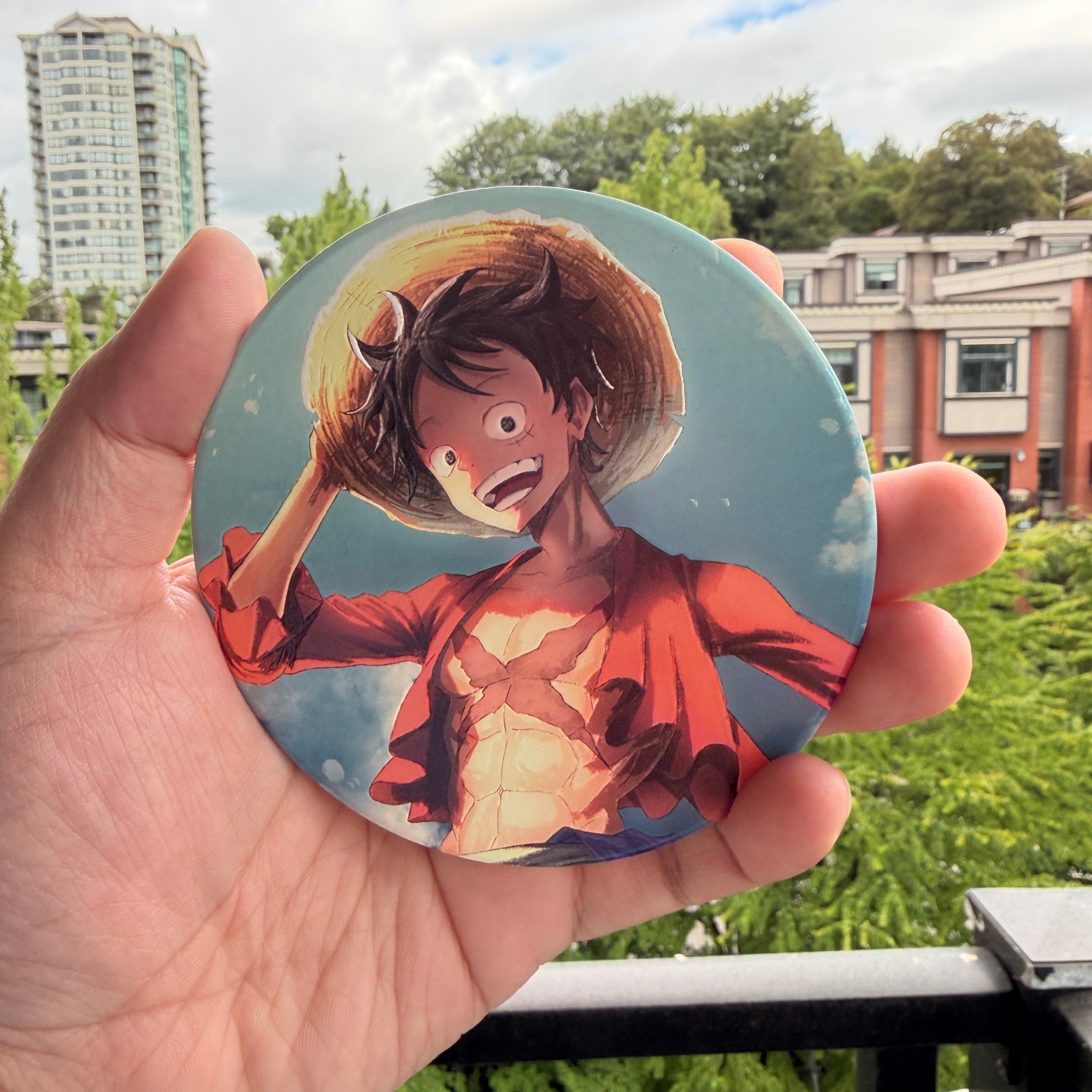 Textured Ceramic Coaster Art - Luffy