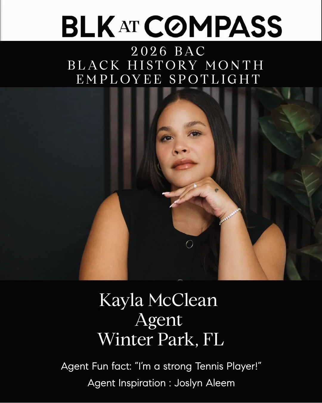 Happy Tuesday, BAC family! We are still Celebrating excellence this Black History Month! 🌟 Today, we&rsquo;re spotlighting two extraordinary Compass agents from Florida who are making waves in real estate.

✨ First up, meet Kayla McClean a Central F