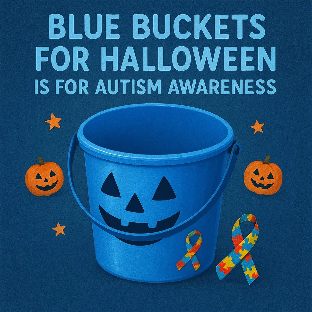 🎙️ A blue bucket means someone May have autism please be patient and kind to the trick or treaters with autism
kindness makes Halloween brighter. 🪣🪣☺️☺️🧩🧩
#BlueBucket #AutismAwareness #HappyHalloween
#kindnessmatters