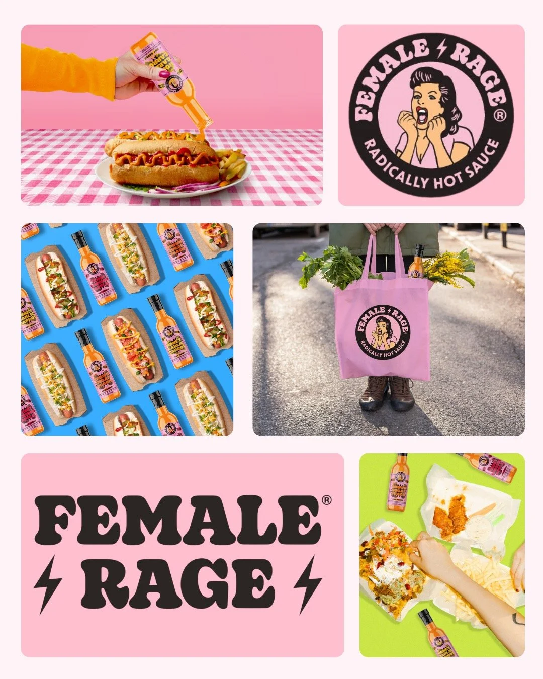 Brand guidelines are about more than consistency. They make a story visible.

For Female Rage, that story begins with emotion.

We translated a brand born from anger and activism into a visual system that could carry its weight.

Bold typography give