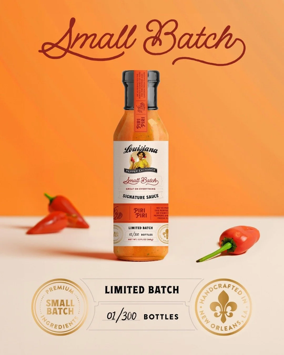 Say hello to Small Batch Piri Piri Signature Sauce from LPE!

We partnered on the launch from start to finish. designing the label, capturing the product in its element, and rallying the creator community to bring the flavor to life.

The goal? Make 