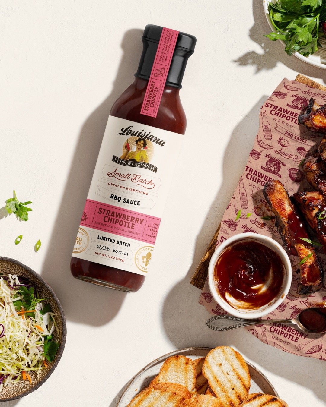 Another one of our sauce launches for @pepperechange comin&rsquo; in smokin&rsquo; hot! 🥵

After Piri Piri we went all in on Strawberry Chipotle BBQ. Sweet and spicy aka &lsquo;swicy&rsquo;, and perfect for a Summer BBQ 🍗🍓

From butcher paper to s