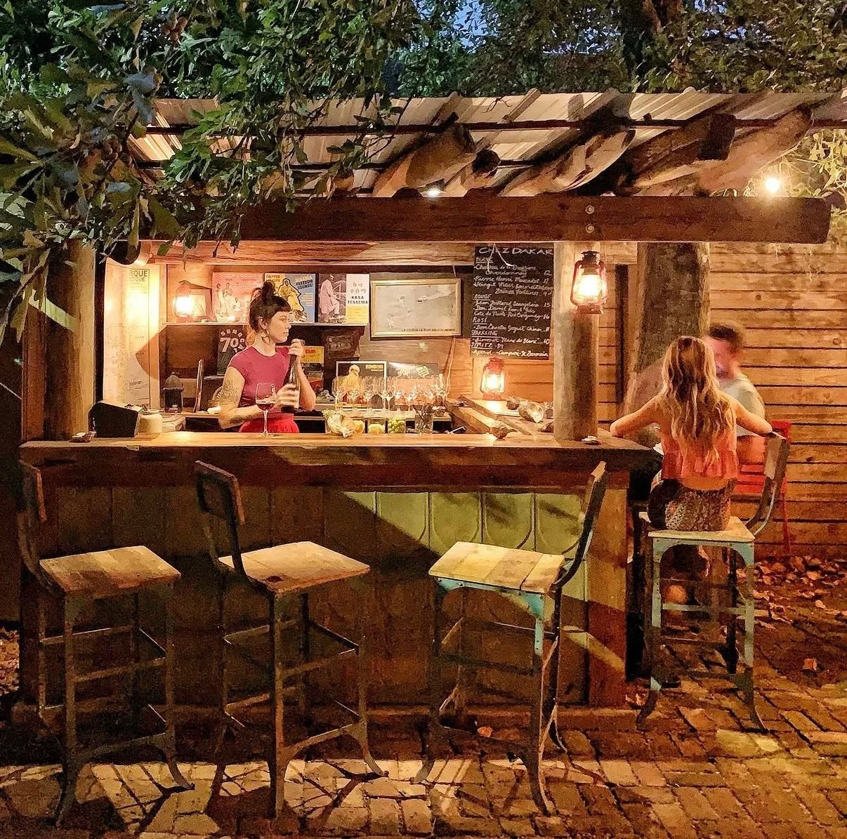 Artisanal drift-wood wine bar for restaurant N7 in the Bywater. 