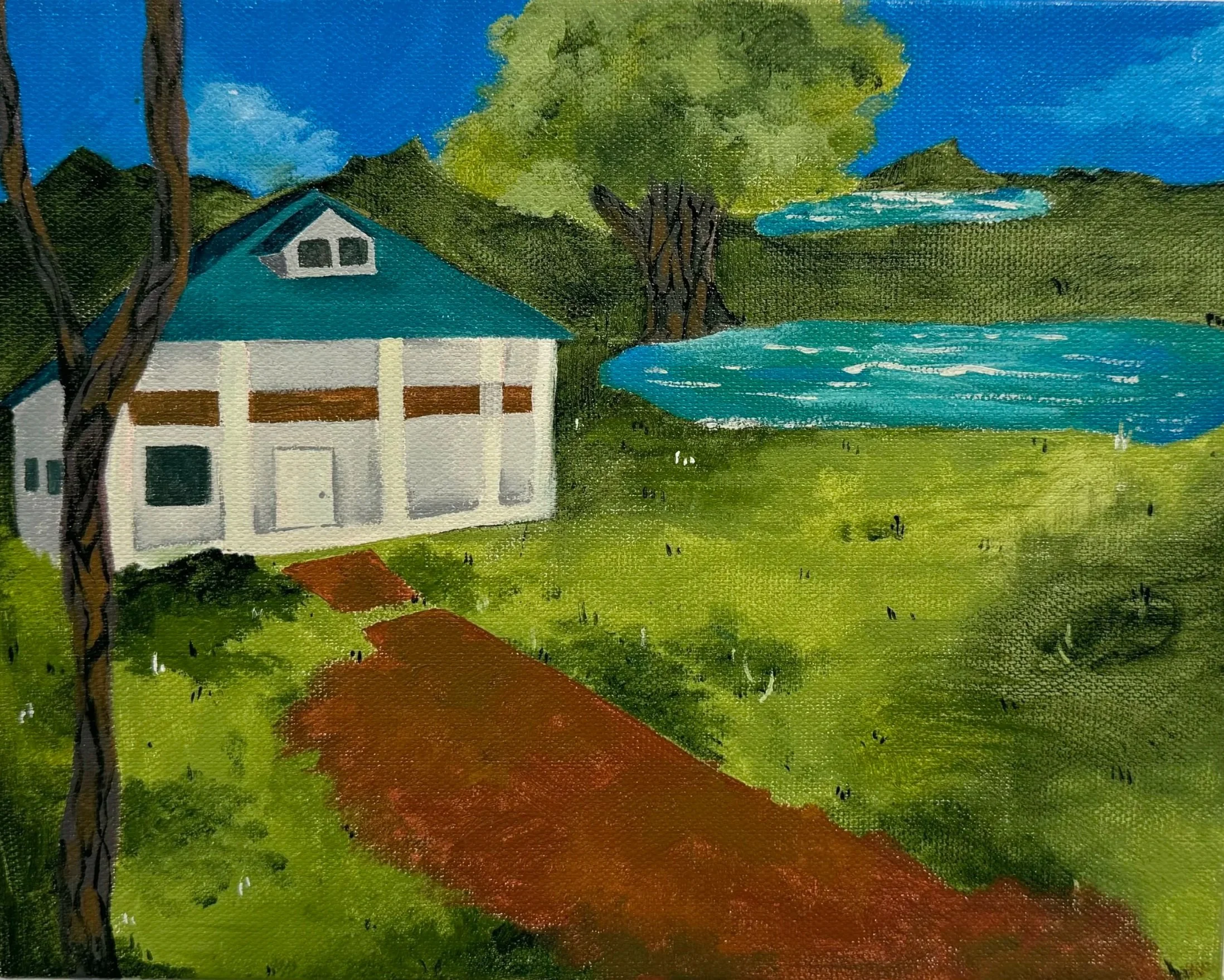 Nanna’s Childhood Home 
(as I go down the stairs, it catches my eye and I can't help but stare)