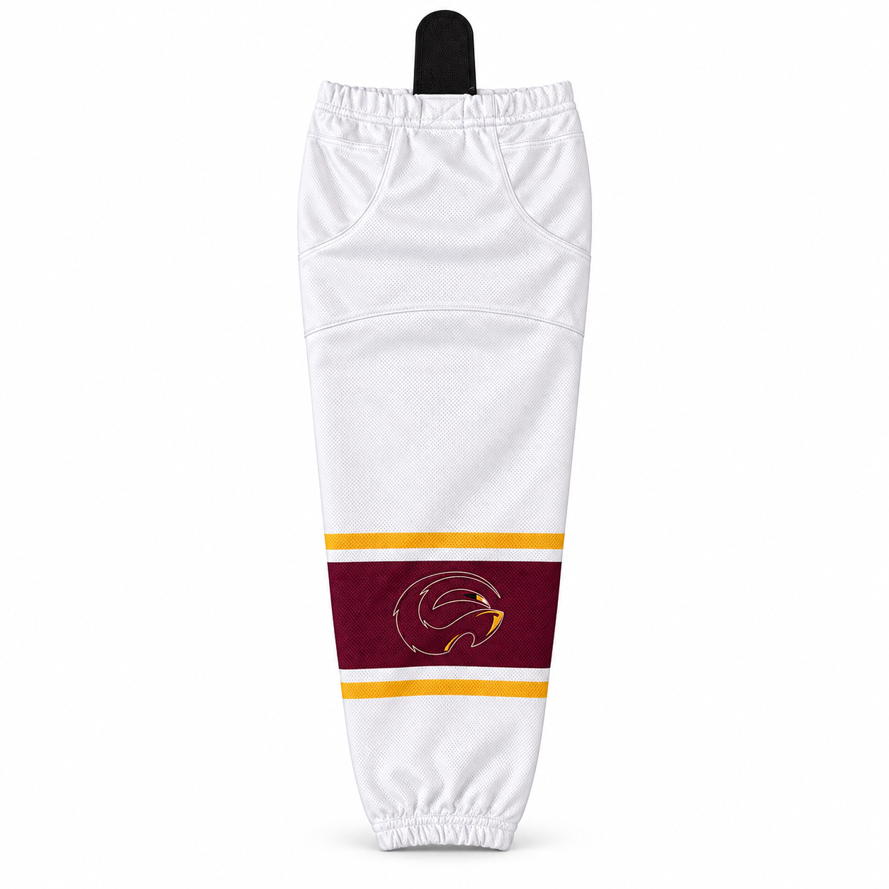 Maroon-banded hockey sock with bird logo-5.png