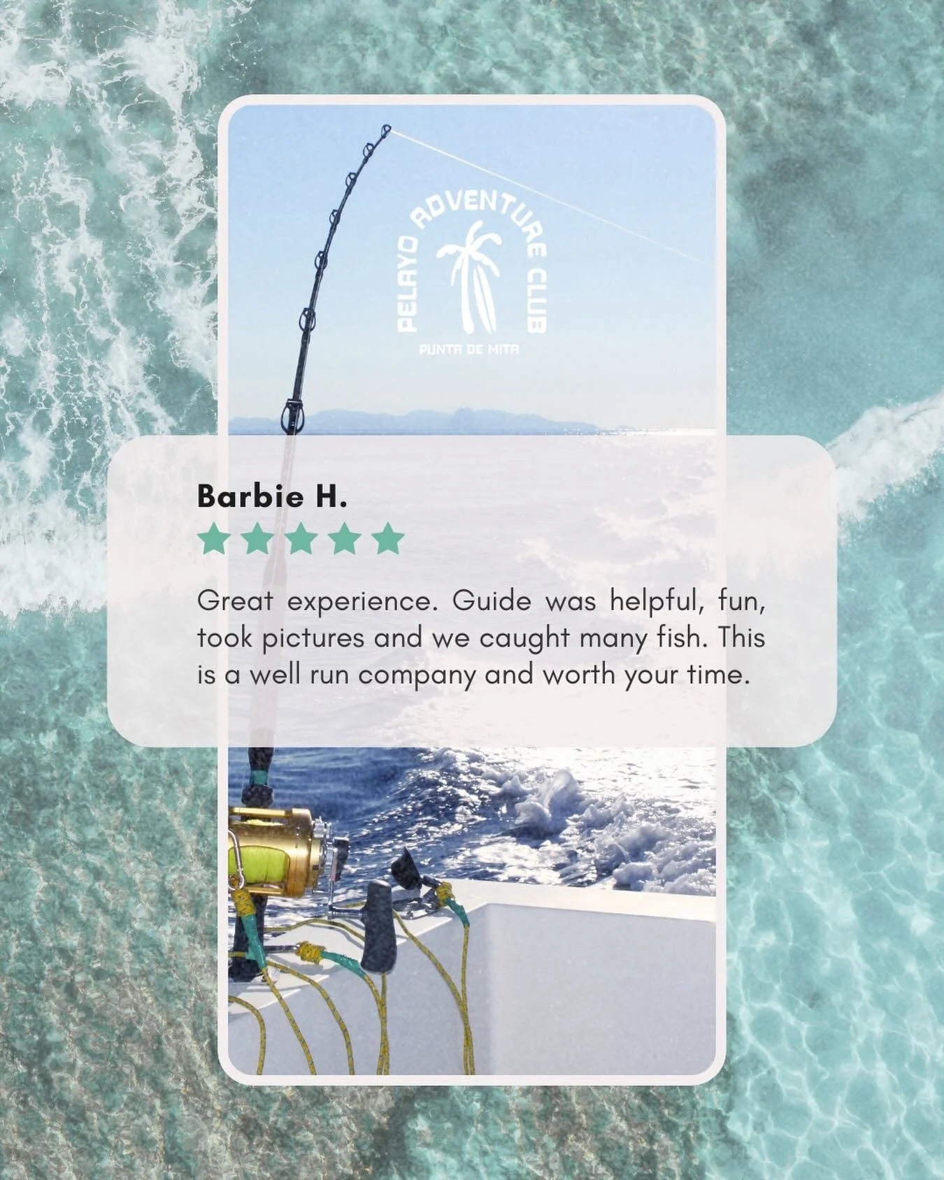 It&rsquo;s why we do what we do! We are Pelayo Adventure Club: fishing, surfing, whale watching, snorkeling, even taking pictures 😃&nbsp;Thank you Barbie for your kind words!