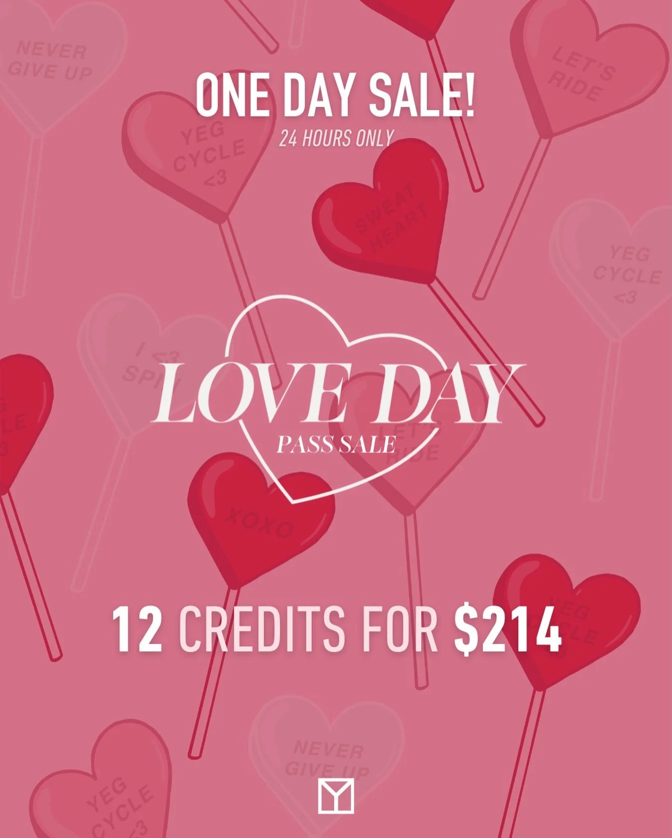 ❣️LIMITED PASS SALE❣️ ONE DAY ONLY!
⠀⠀⠀⠀⠀⠀⠀⠀⠀
Get 12 Credits for $214 🫶 Plus, you can share the pass with your spinstie!
⠀⠀⠀⠀⠀⠀⠀⠀⠀
💗 First 200 Purchasers get a chance to win $100 Account Credit
⠀⠀⠀⠀⠀⠀⠀⠀⠀
🛒 Don&rsquo;t miss out - purchase the pass 