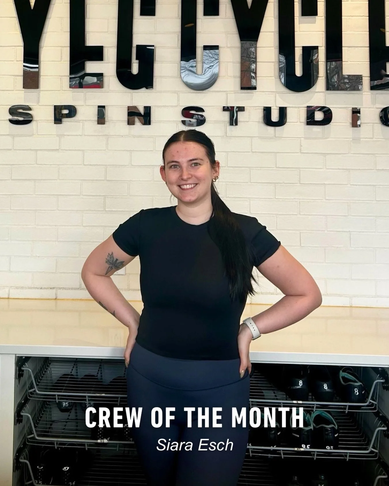 Meet our April Crew of the Month, Siara Esch 🧡
⠀⠀⠀⠀⠀⠀⠀⠀⠀
&ldquo;Siara brings such a fun, outgoing energy to the studio. She&rsquo;s always welcoming, always chatting with everyone, and always happy to jump in and help however she can. If she needs t