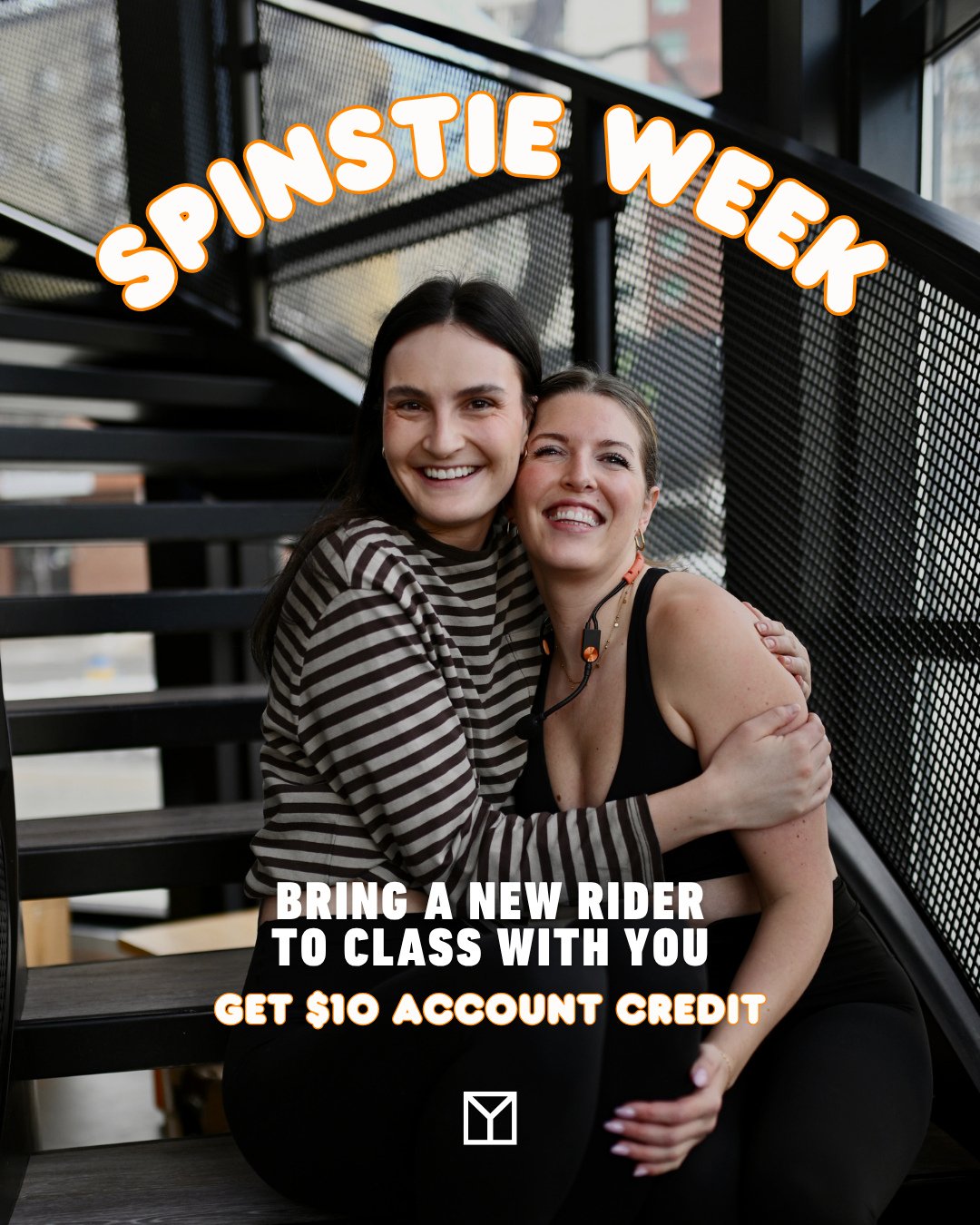 🧡 SPINSTIE WEEK 🧡 Bring a new rider to class with you from Jun 1 - 8.⁠
⁠
When you arrive to class, scan the QR code and...⁠
🌟 You get $10 Account Credit⁠
🌟 Your spinstie will get a complimentary drop-in to use for next time + a chance to win 7-Da