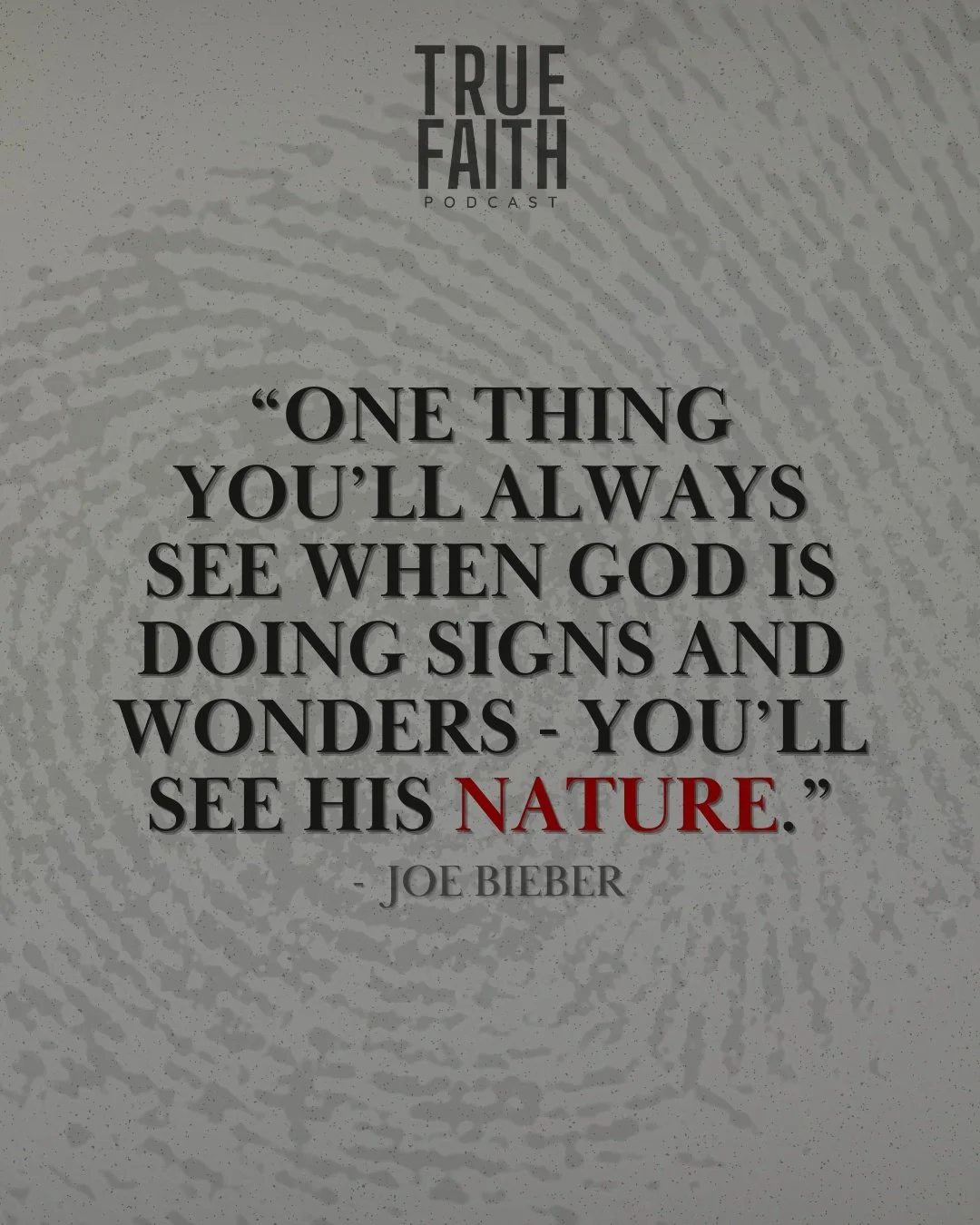 &ldquo;One thing you&rsquo;ll always see when God is doing signs and wonders is you&rsquo;ll see His nature&rdquo; - Joe Bieber

Every miracle carries His character.
Every move of God tells you something about who He is.

Full episode out now on Yout