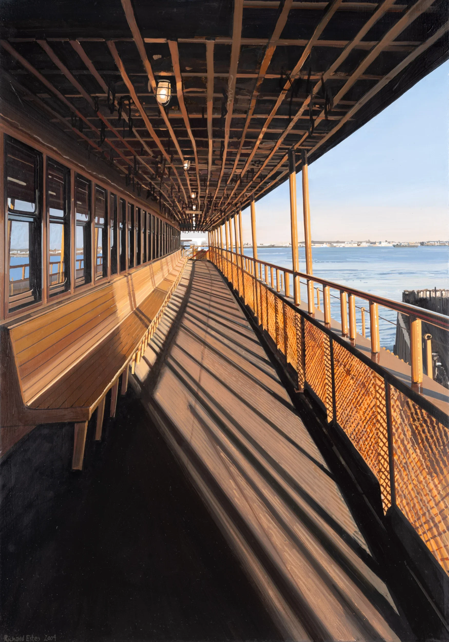 Richard Estes Staten Island Ferry oil on board