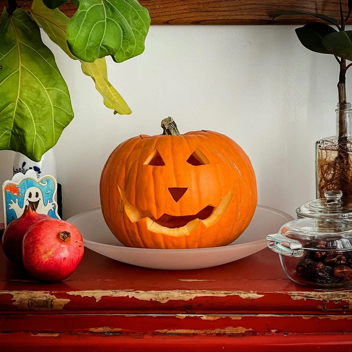 Happy Halloween from me and Edgar the Jack-o&rsquo;-lantern 🎃 #myfavoriteamericanholiday 

#boo #halloween #jackolantern #pumpkin