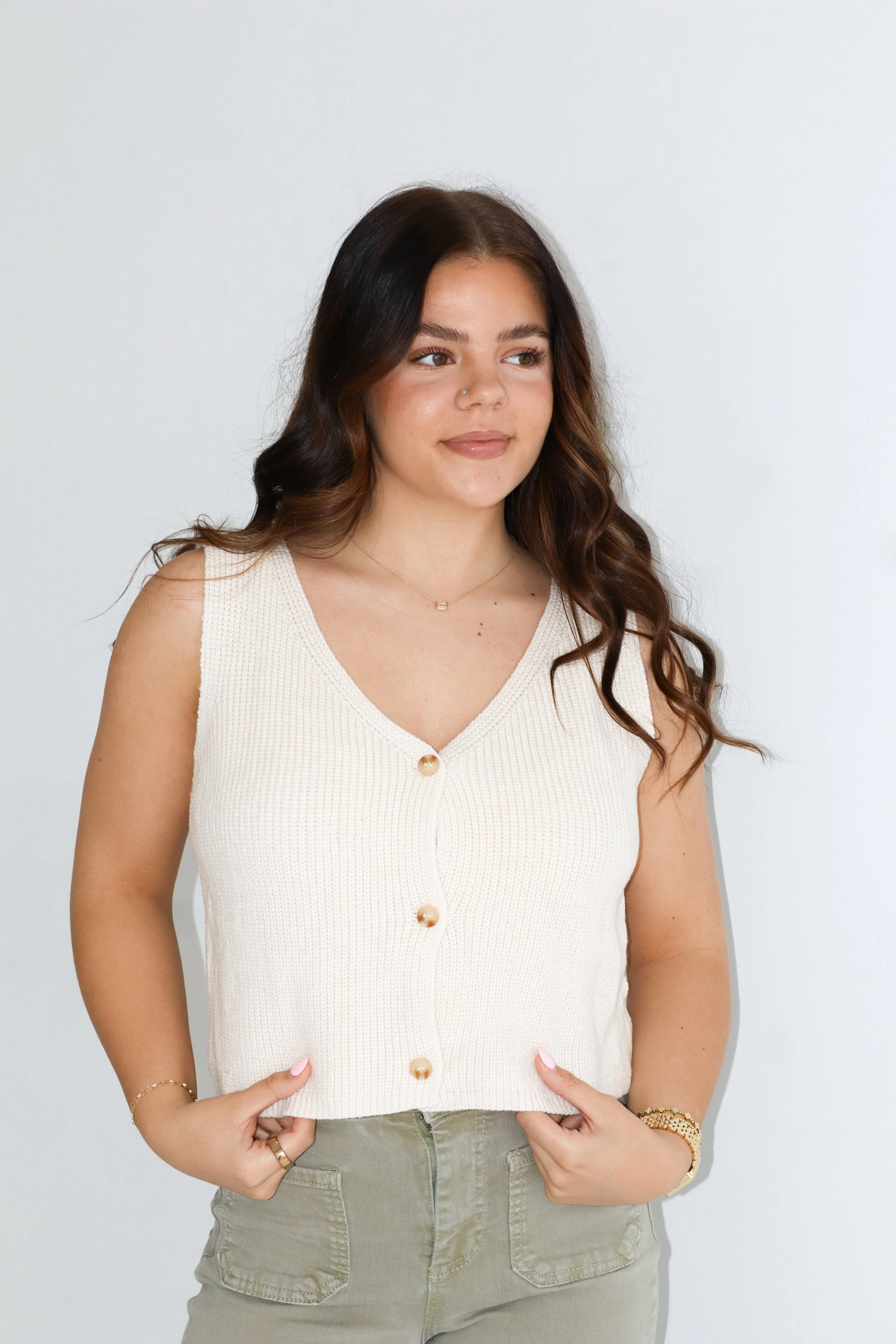 Knit Button Down Vest