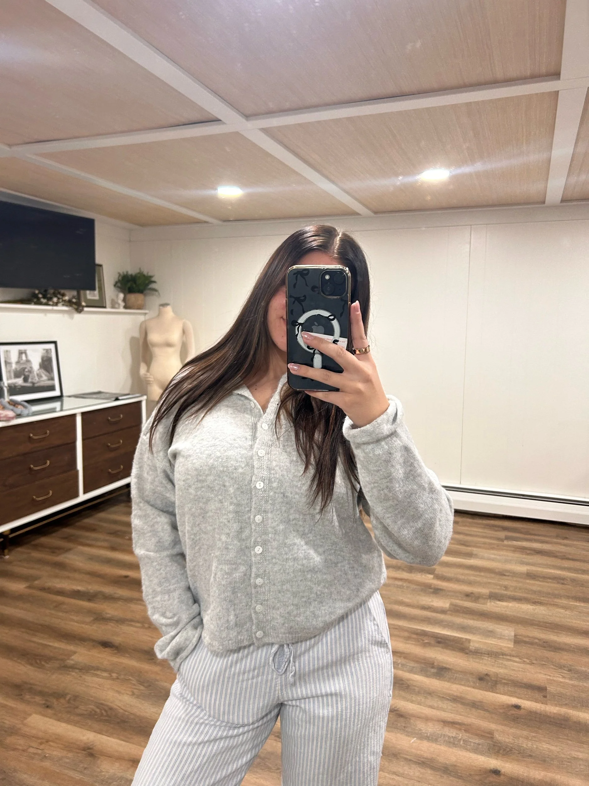 Gray Button Up Cardigan