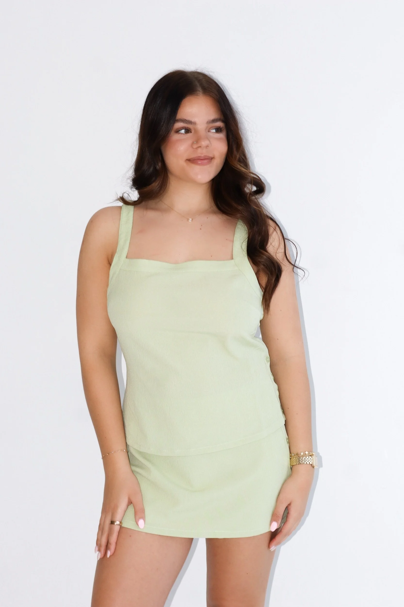 Green Two Piece Side Button Set