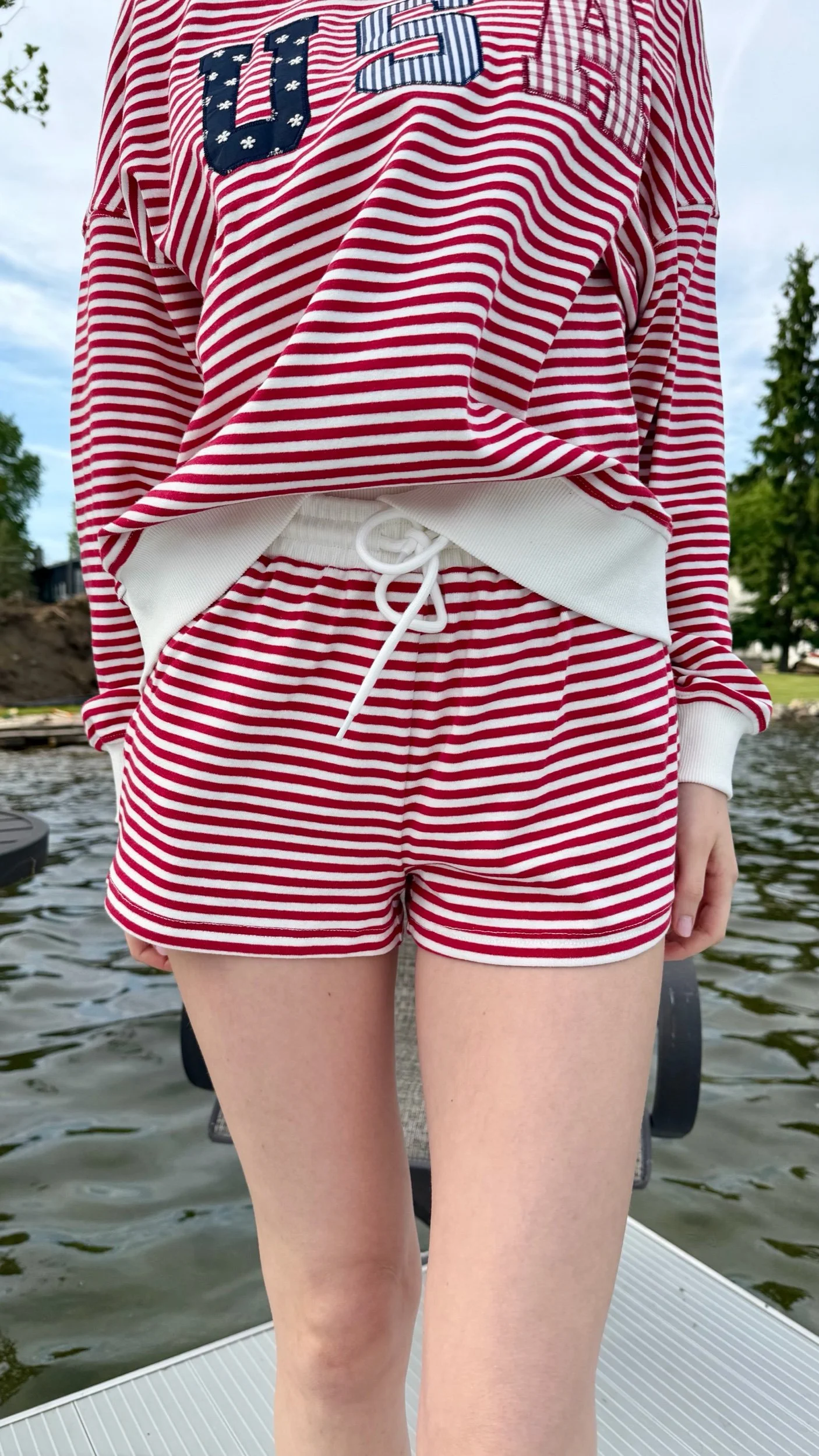 Red Striped Shorts