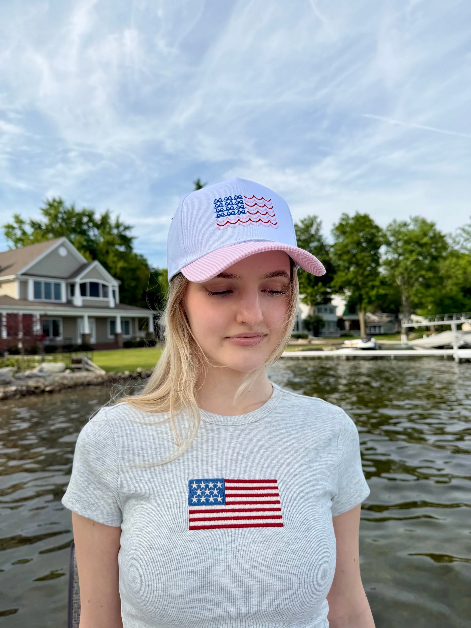 Bow American Flag Hat