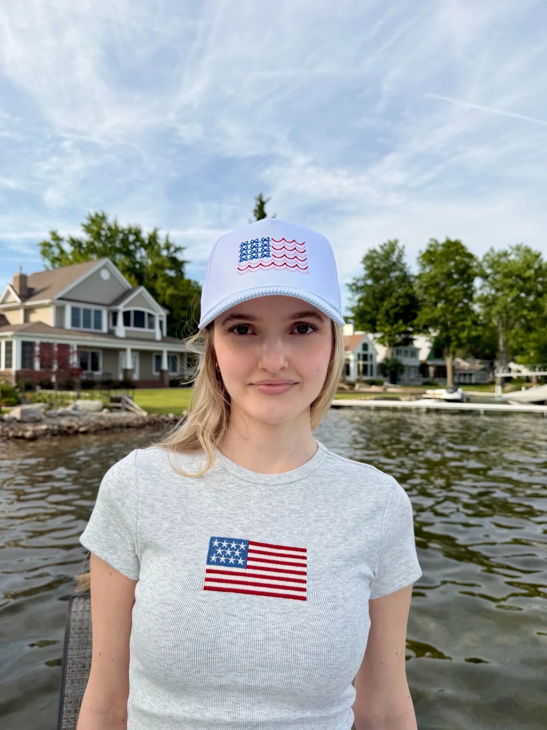 Bow American Flag Hat