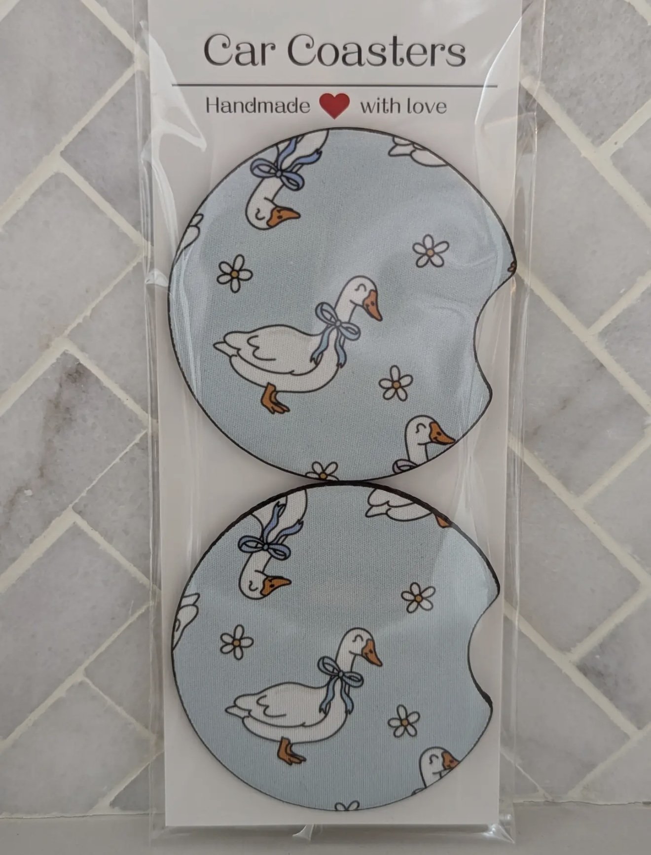 Blue Silly Goose Car Coasters