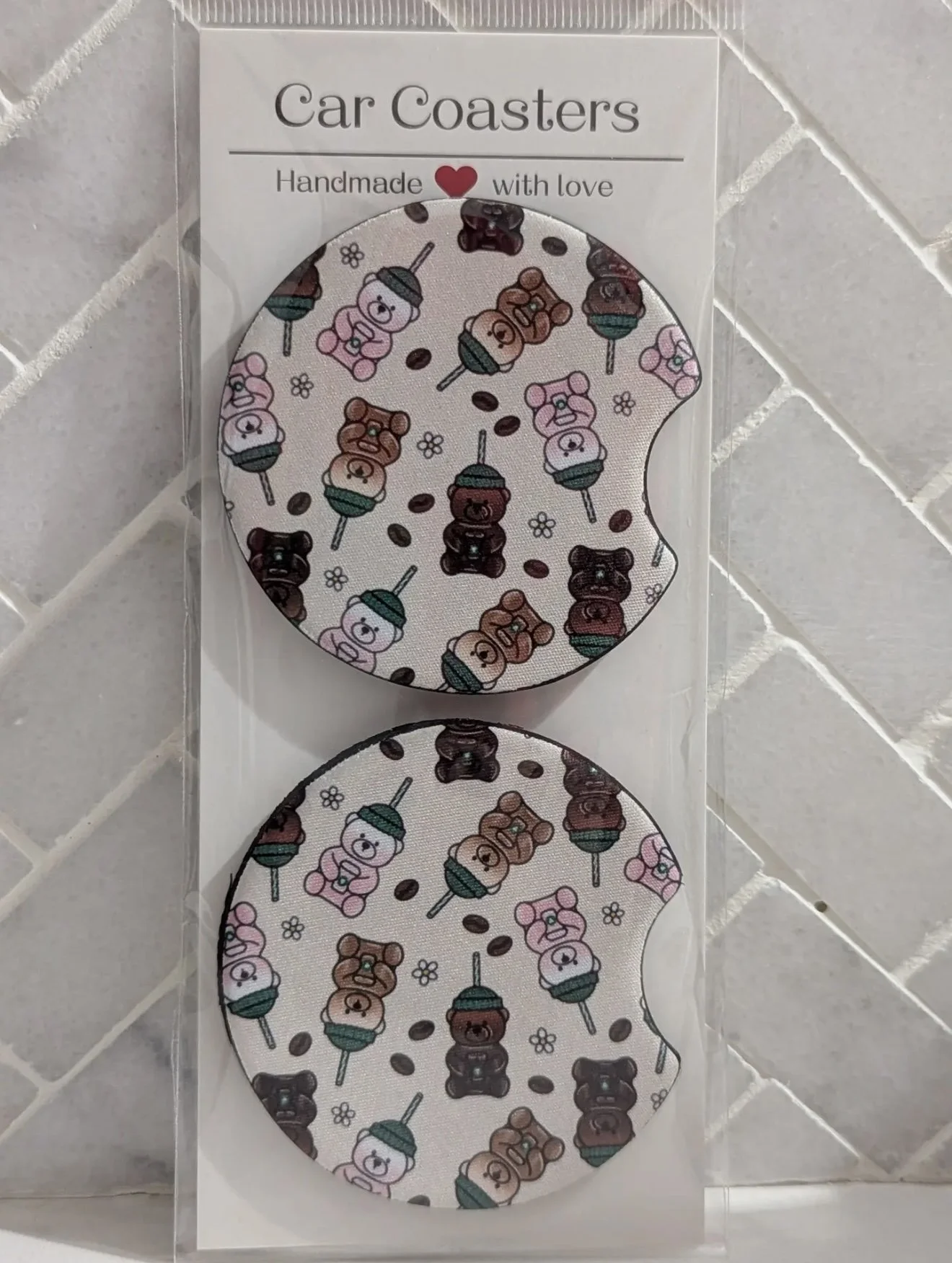 “Starbucks Bear Cup” Car Coasters