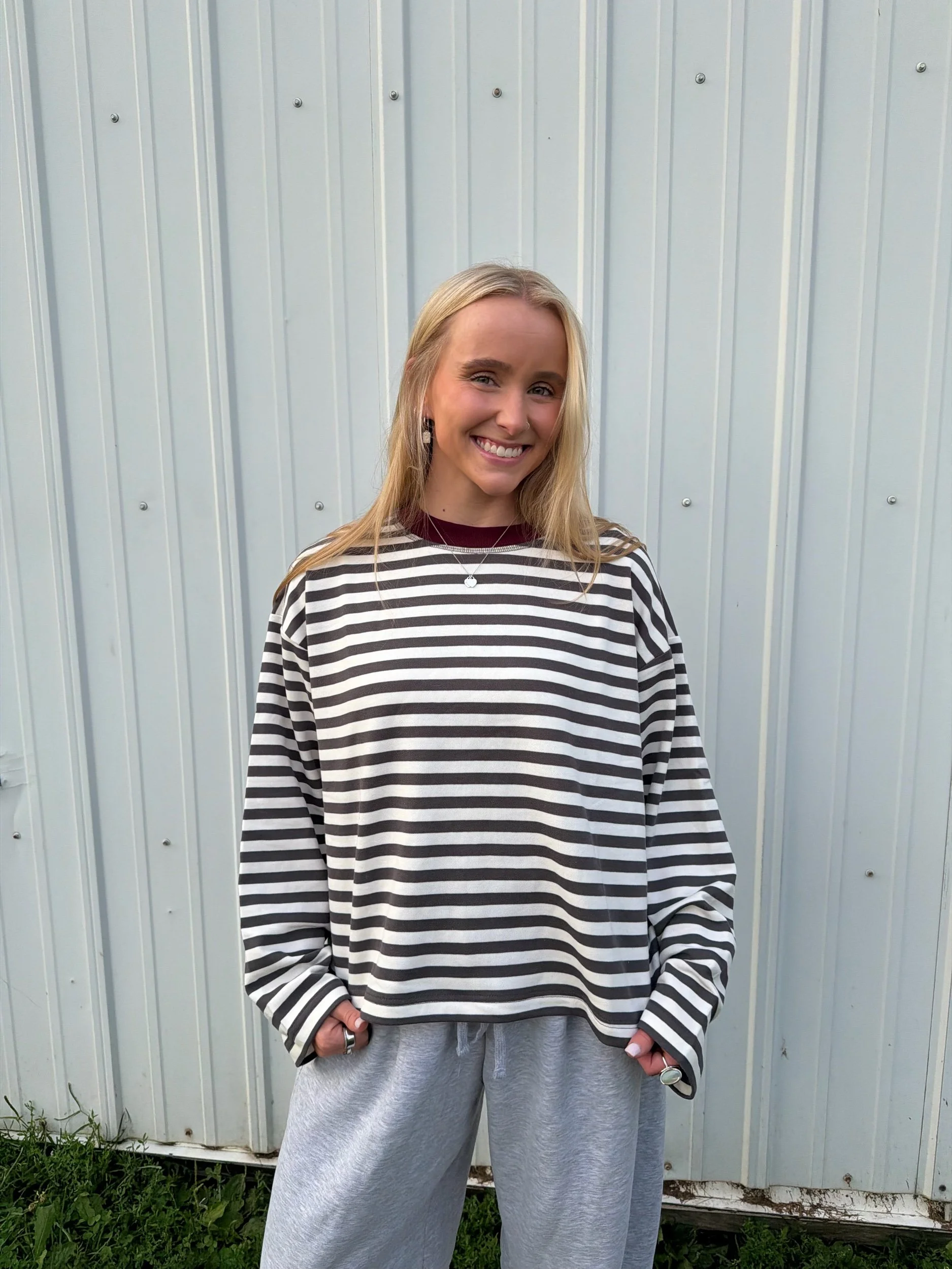 Charcoal Boxy Long Sleeve