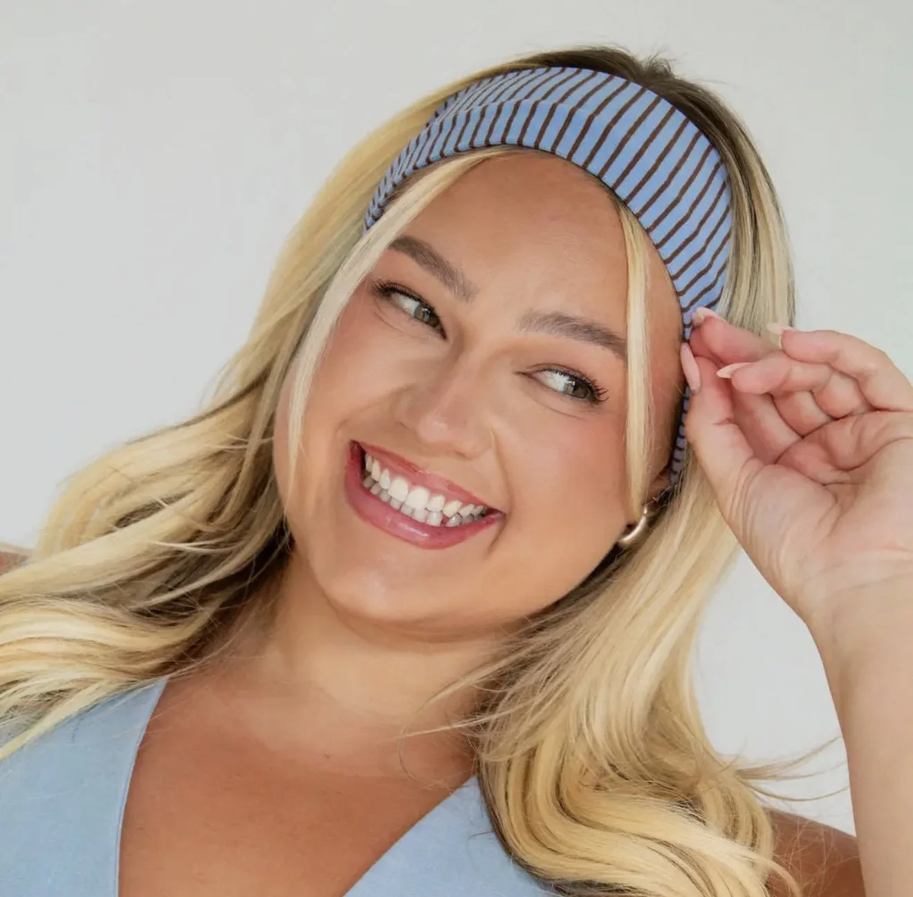 Soft Striped Blue Headband