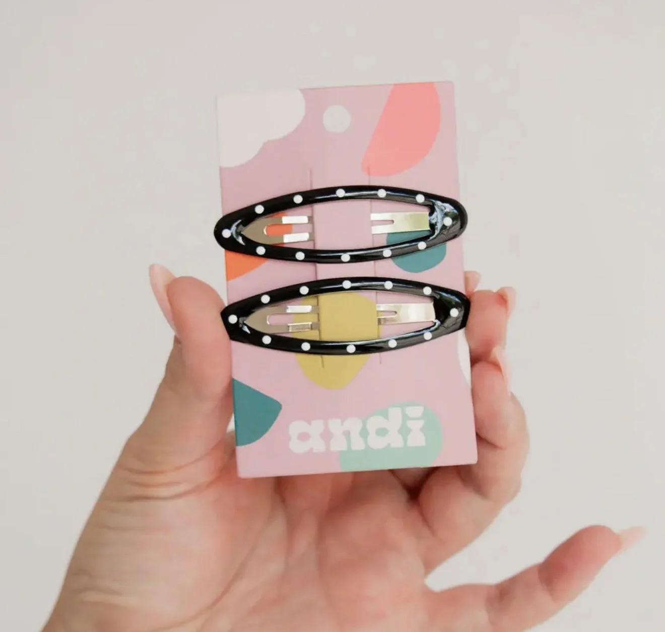 Black Polka Dot Snap Clips