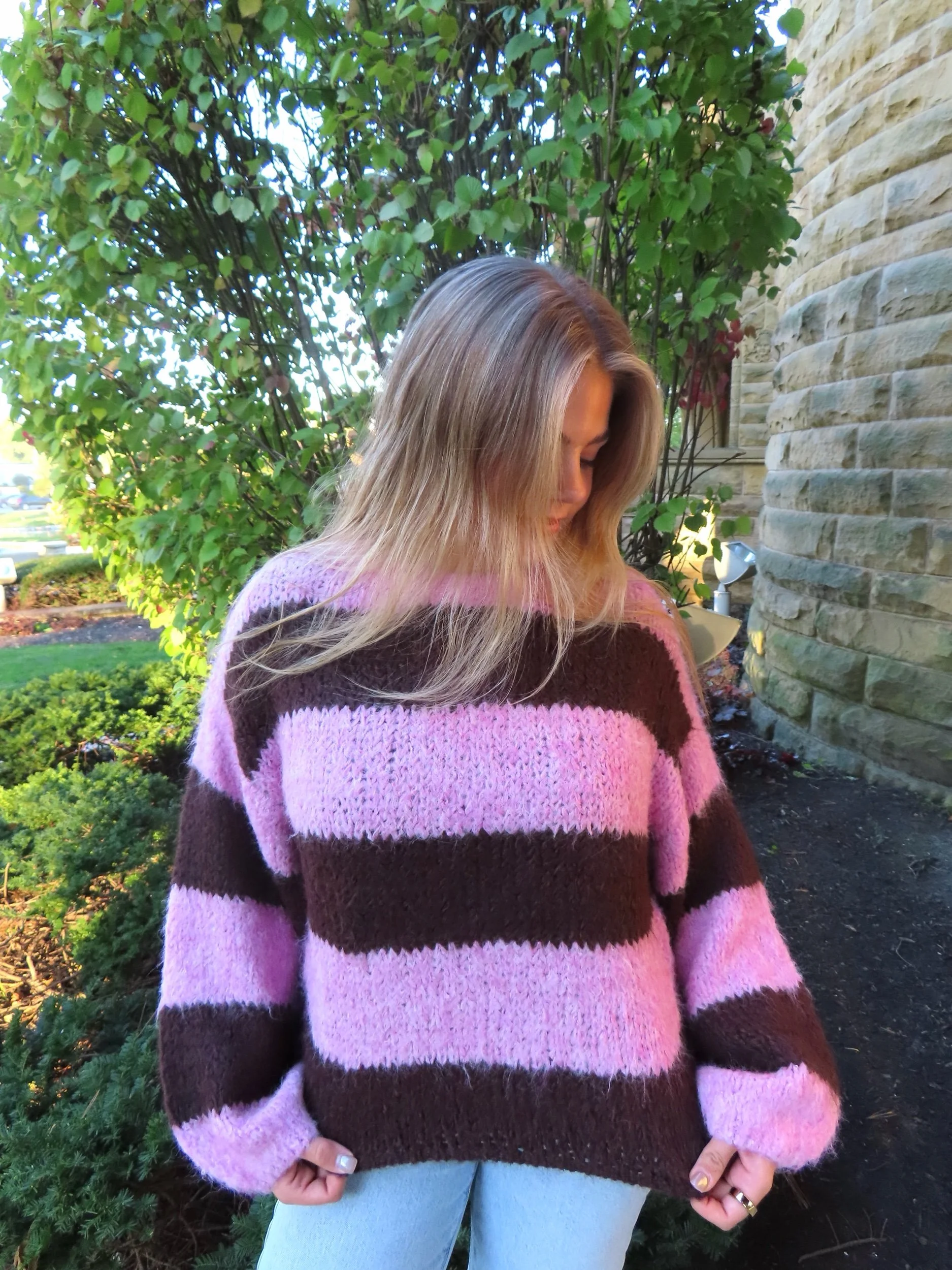 Puff Sleeve Fuzzy Sweater