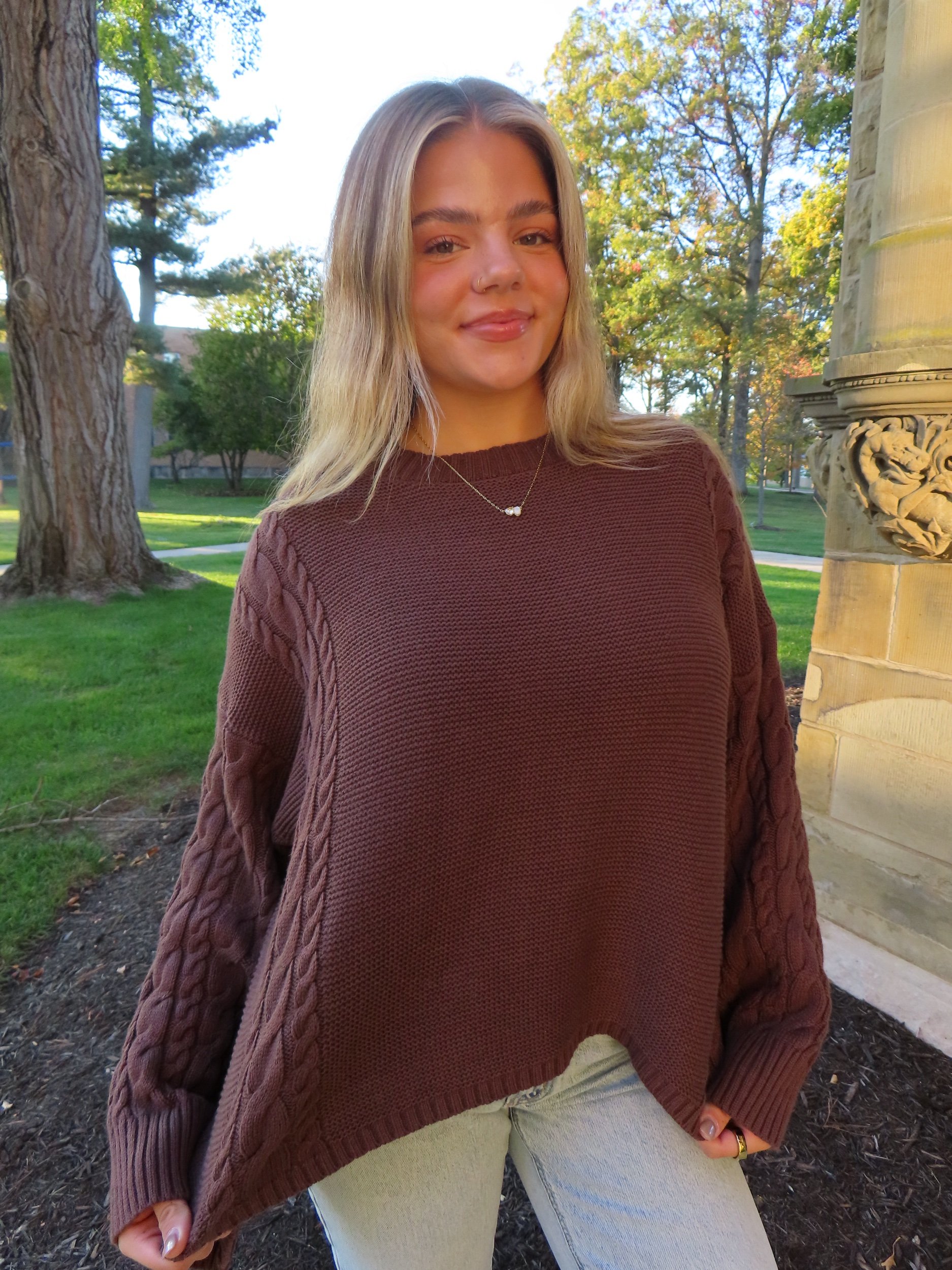 Chocolate Cable Sweater