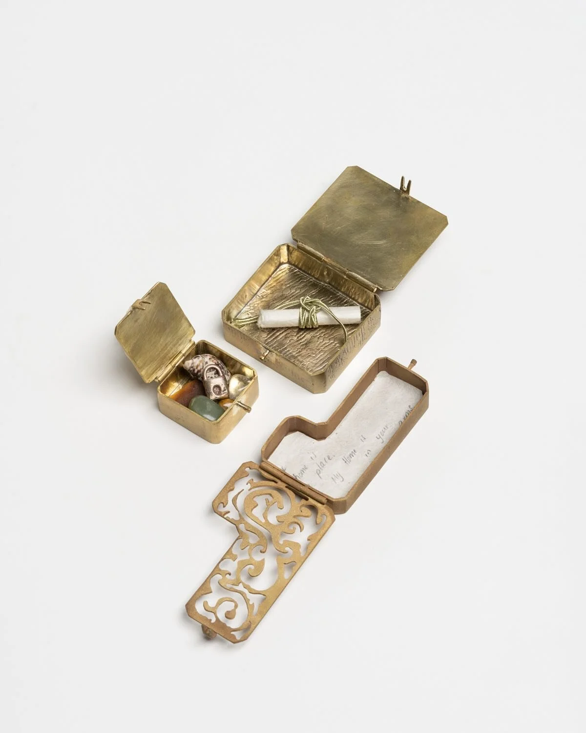 &lsquo;Trincria&rsquo; series. Brass, shibuichi and found objects