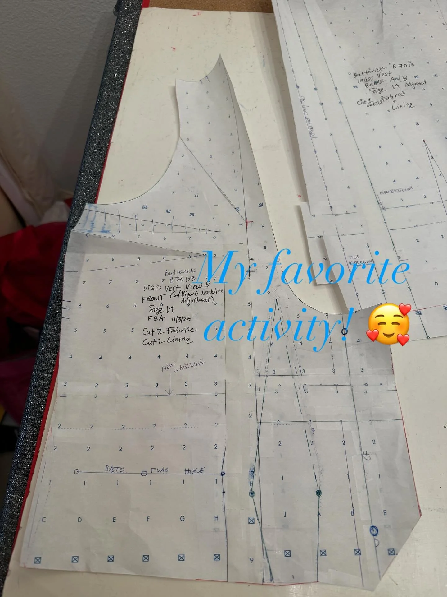 Part of the process I go through to create vintage inspired women&rsquo;s clothing. It&rsquo;s so fun! 🤩 But also messy. 💃🏻✨🪩⁣
🪡🧵👗💖⁣
⁣
⁣
⁣
⁣
⁣
⁣
#seamstress #openyourheart  #prayer #spreadlove #gratitude #perfectfit #ilovefractions #liveyourp