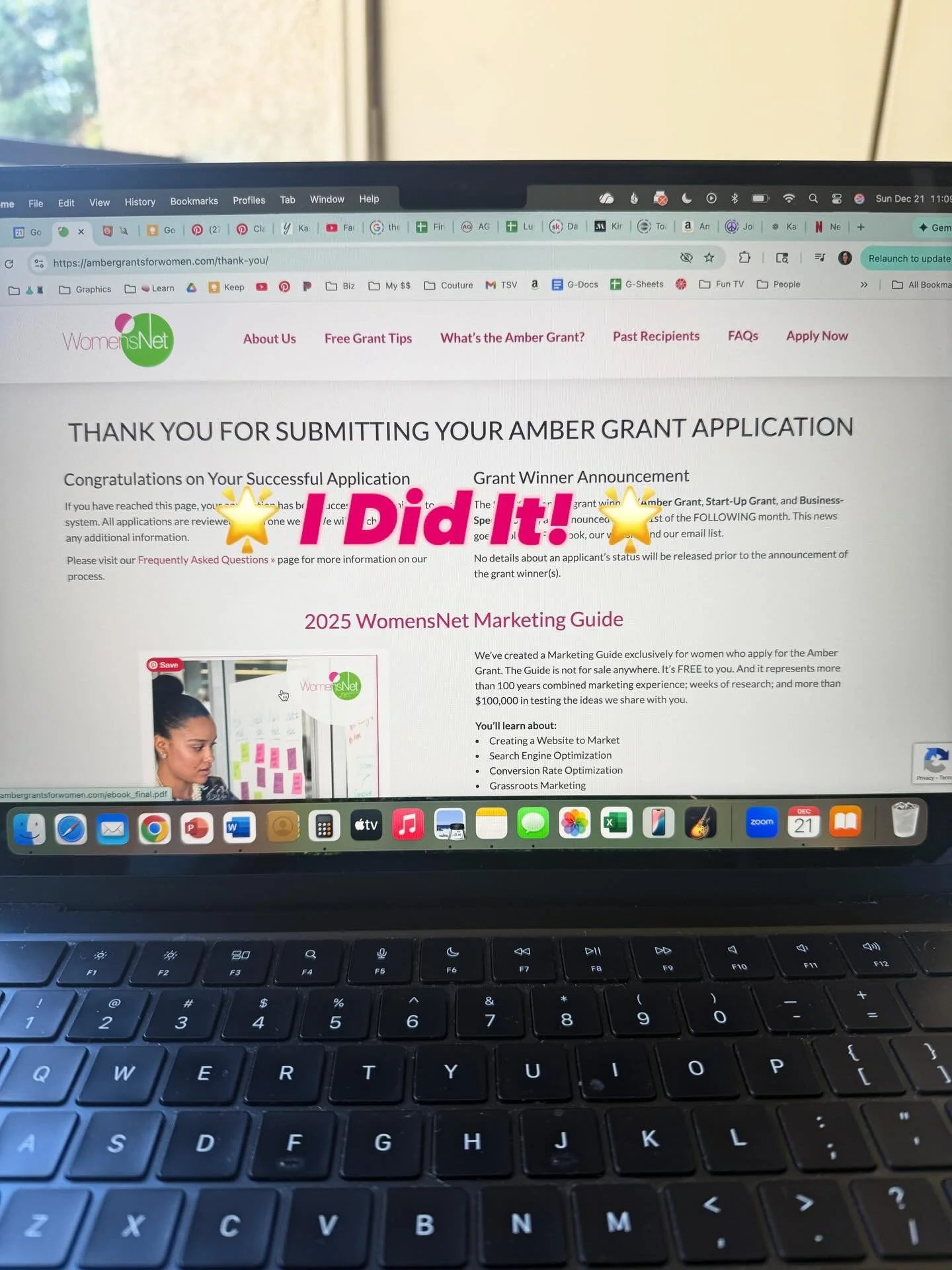 I applied for my first business grant! Don&rsquo;t know why this was so hard, but it&rsquo;s just one of the crazy things about being an entrepreneur: sometimes doing what seems like the easiest task brings up fears and insecurities. You didn&rsquo;t