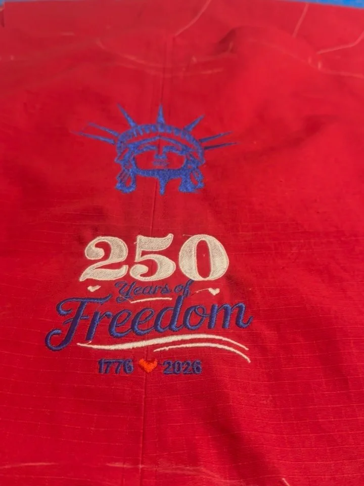 I feel like I&rsquo;ve been doing cage fighting MMA with this embroidery machine and its fancy embroidery software. 👊🏼⁣
⁣
Happy to say after many gut punches, I am now in charge. 🥇🏆⁣
⁣
Excited to share more with you!⁣
👗🧵🪡❤️🇺🇸✌🏼🙏🏼⁣
⁣
⁣
✨ A