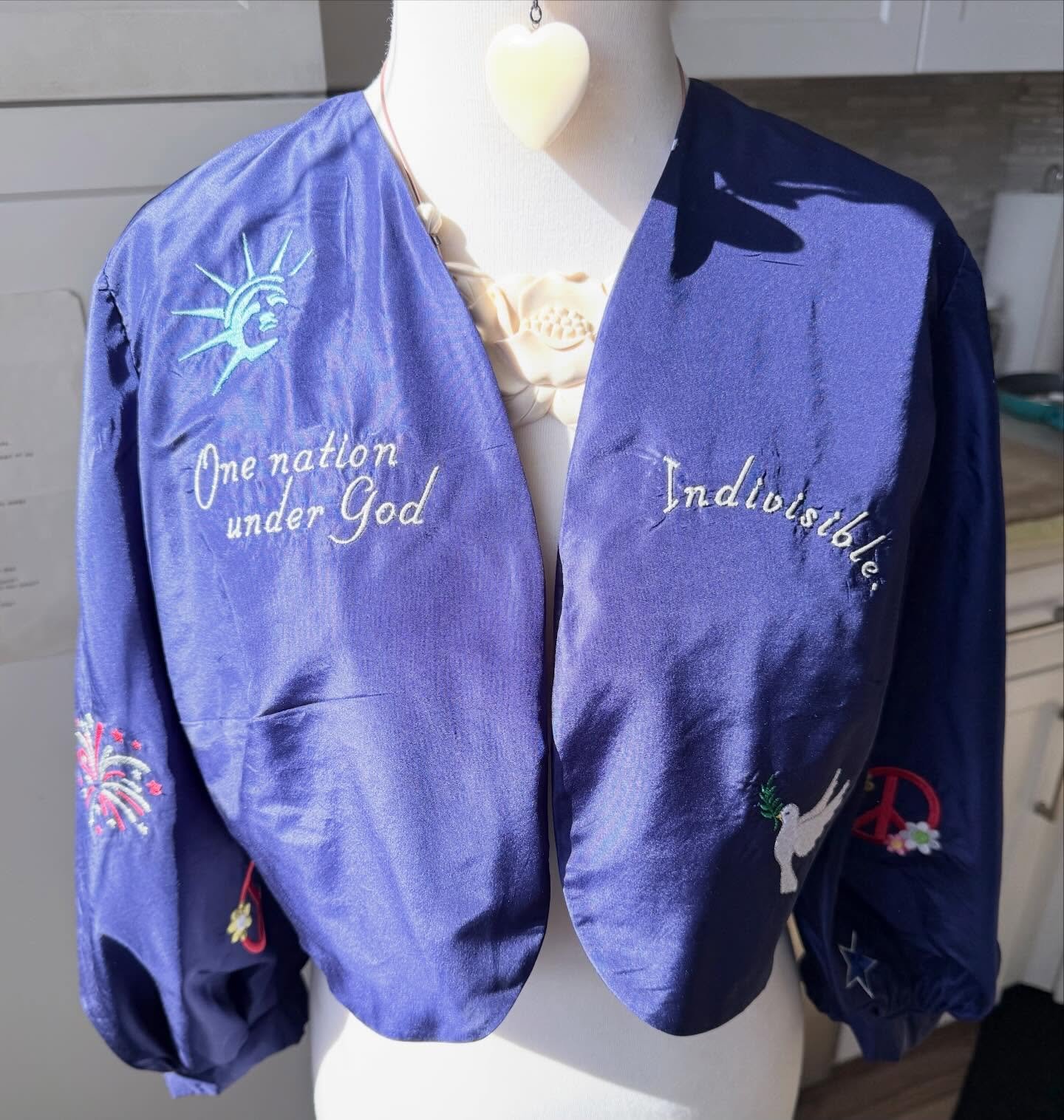 Cool things coming to life over here! 🪡🧵❤️Excited to share them with you. ⁣
⁣
Sizing is completed and listed on my website and Etsy. I created the Jubilee Bolero in honor of our nation&rsquo;s 250th anniversary. ⁣
⁣
Check it out! ⁣
🇺🇸✌🏼✨🫶🏼🎇⁣
