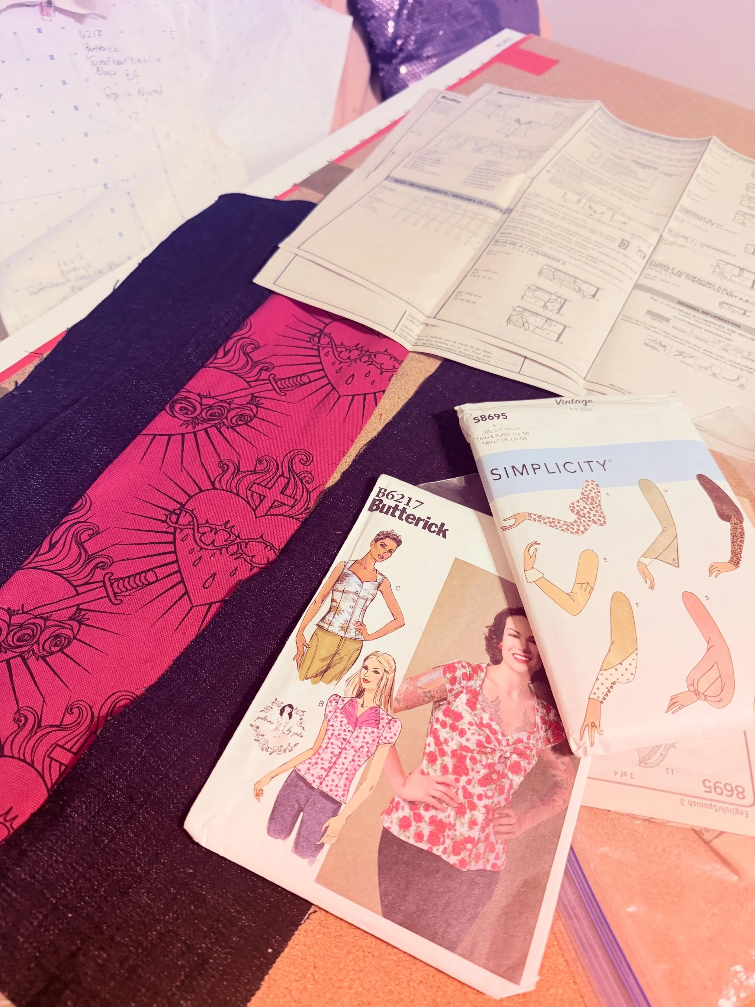 Working on multiple projects right now and I love it! 🥰 🪡🧵👗⁣
⁣
⁣
⁣
✨ All TSV Couture vintage-inspired women&rsquo;s clothing is handcrafted as a sacred ritual &mdash; stitched slowly with prayer, intention, and union with divinity. These one-of-a