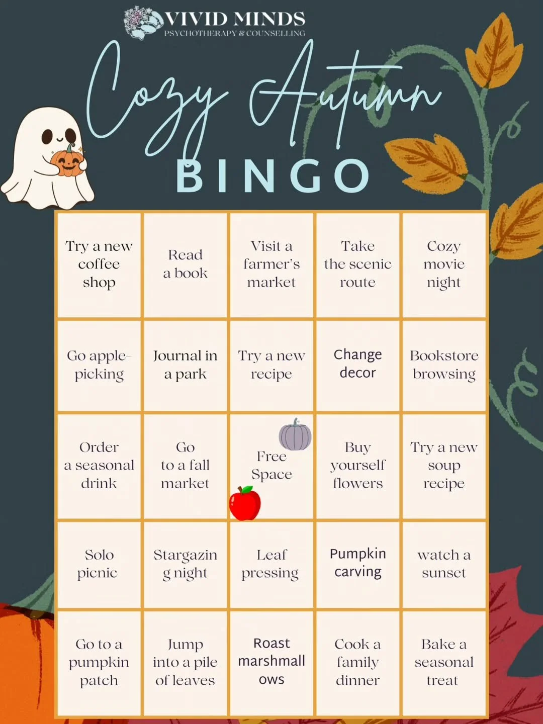 🌙✨ September Solo Dates ✨🌙

Sometimes the best company is your own. Think of solo dates as a way to fill your cup, create cozy rituals, and celebrate yourself this season.

Here are a few ideas to try this month:
☕ Cozy caf&eacute; journaling
🍎 Ap