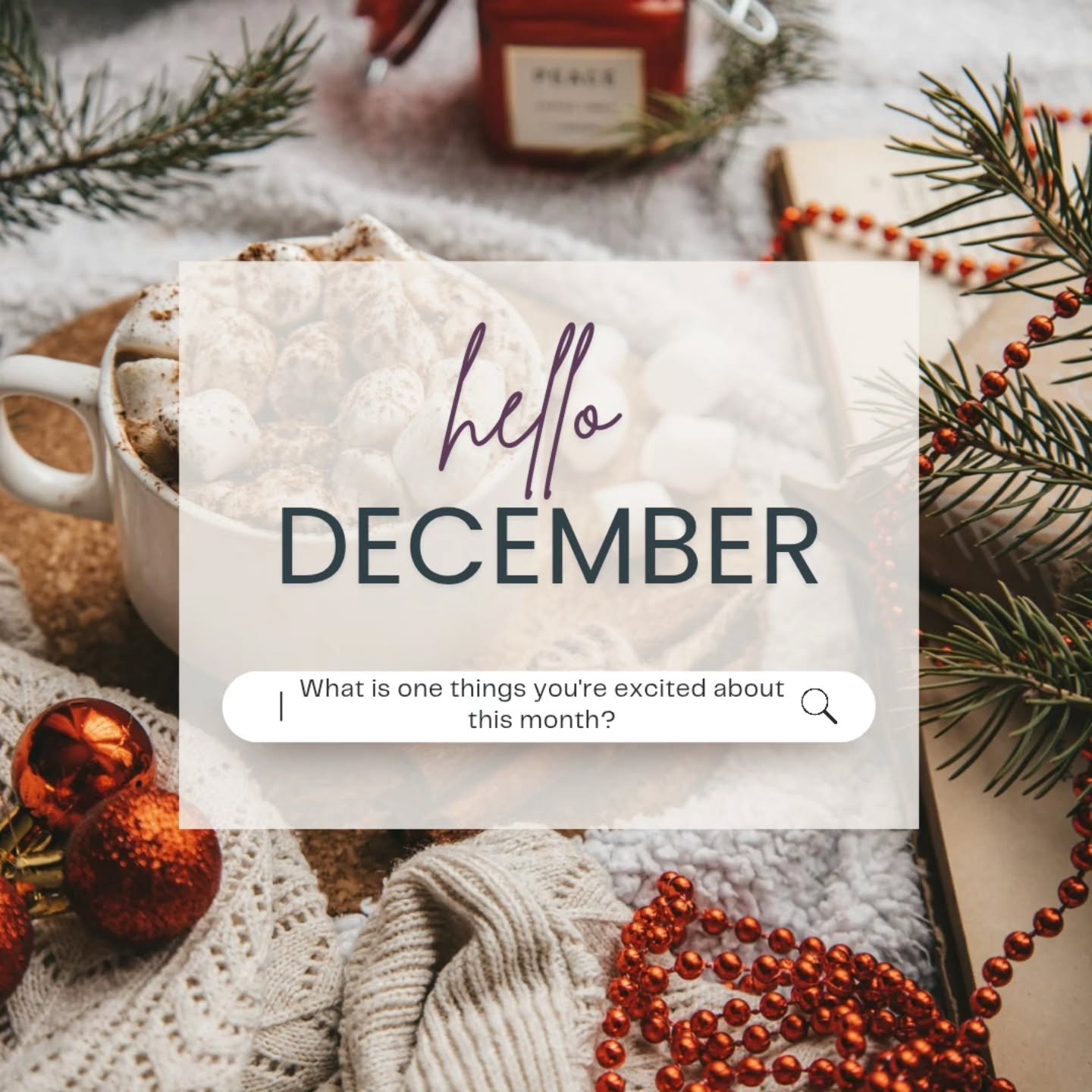 Hey December, we&rsquo;ve been waiting for you! ❄️
Time for cozy vibes, hot drinks, and a little self-care magic. Let&rsquo;s wrap up the year with joy, reflection, and maybe even a few surprises along the way. What&rsquo;s one thing you&rsquo;re ex
