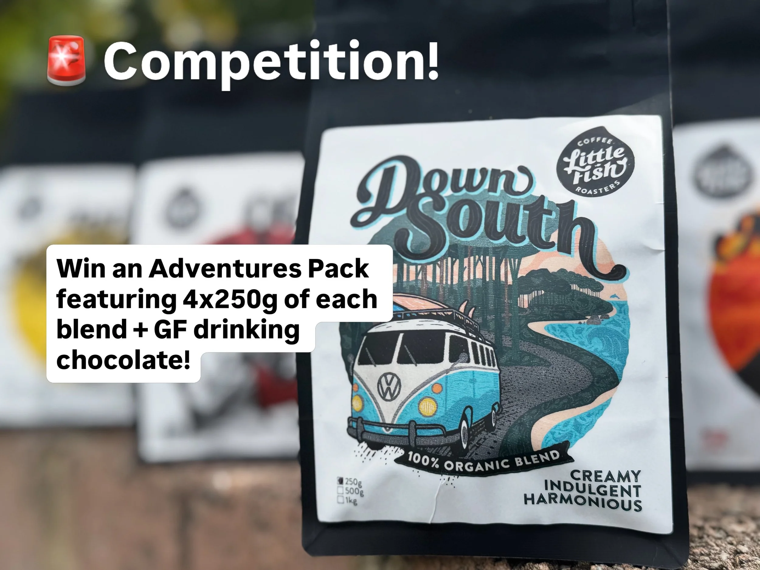 Competition Alert! 🚨

To celebrate the release of our new 100% organic blend, Down South, we&rsquo;re giving away an Adventures Gift Pack &mdash; the very first pack featuring all four blends together!

How to enter:
Simply order any size bag of Dow
