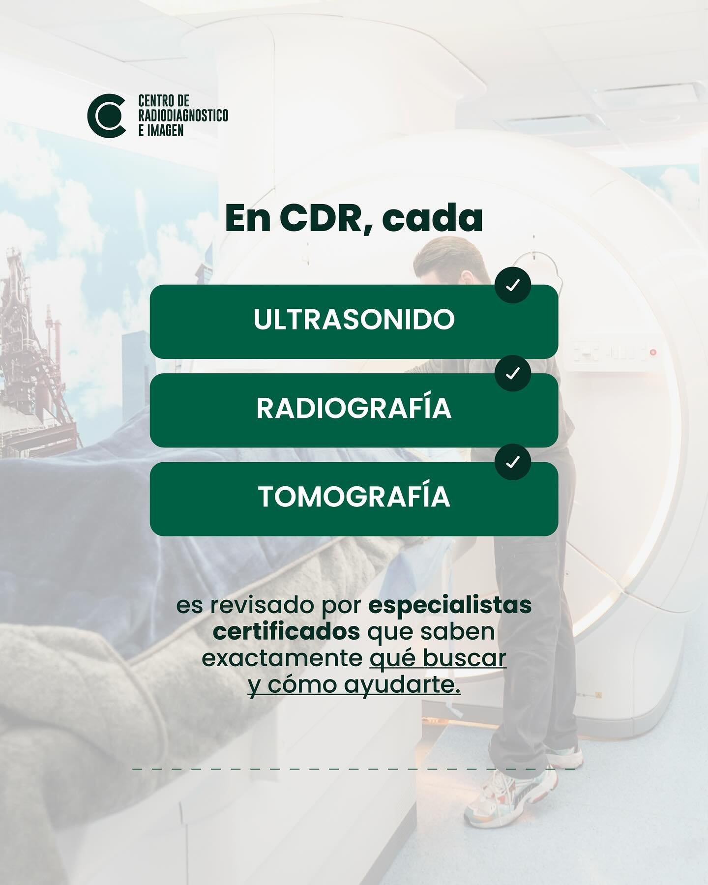 En CDR, cada ultrasonido, radiograf&iacute;a o tomograf&iacute;a es revisado por especialistas certificados que saben exactamente qu&eacute; buscar y c&oacute;mo ayudarte.

&iexcl;Agenda tu cita con nosotros!

👉🏼81 1734 2030 / 81 8333 4185
📍Hidalg