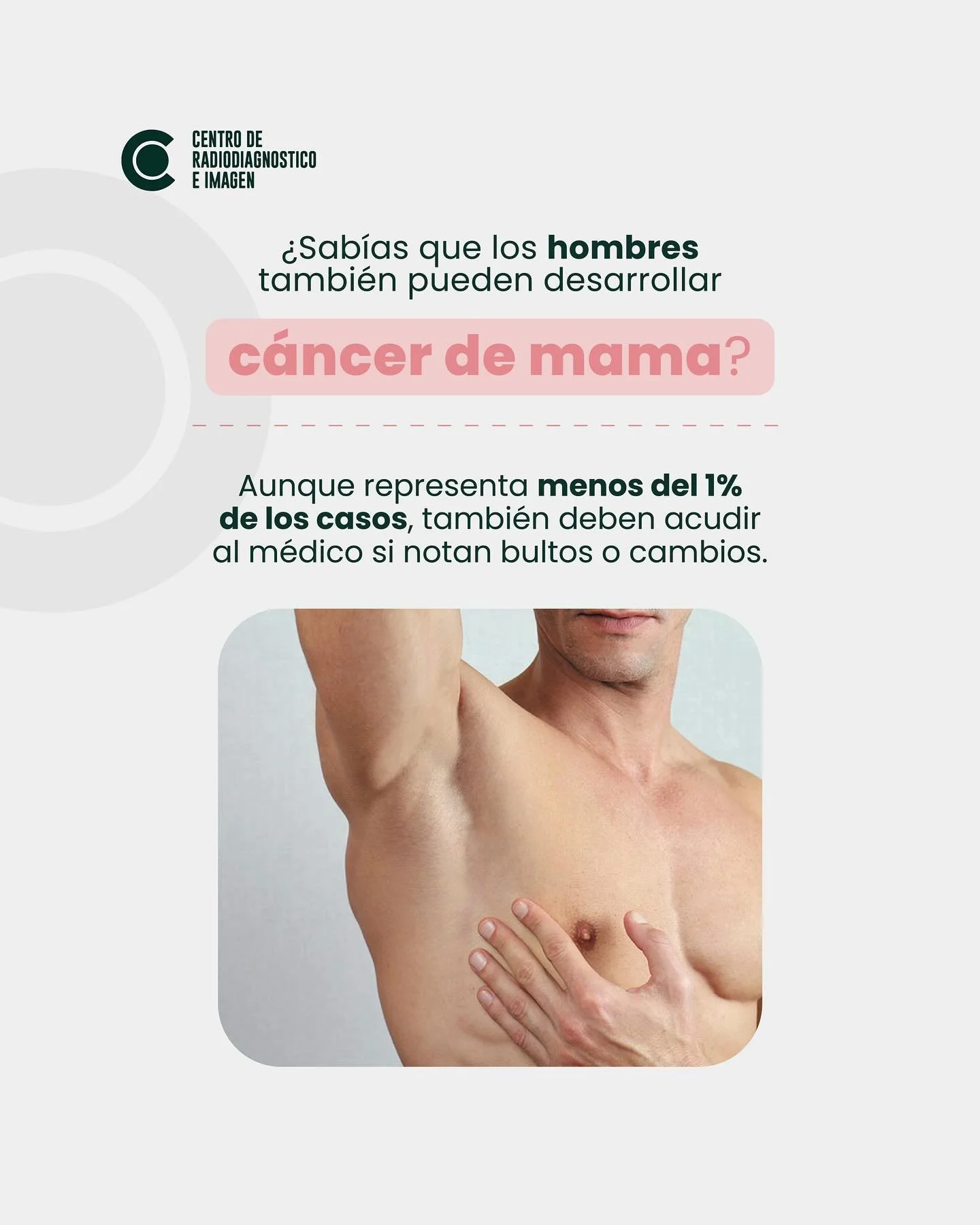 S&iacute;, los hombres tambi&eacute;n pueden tener c&aacute;ncer de mama.

&iexcl;Ac&eacute;rcate con nosotros!
👉🏼81 1734 2030 / 81 8333 4185 📍Hidalgo 2315 Col. Obispado Mty, N.L