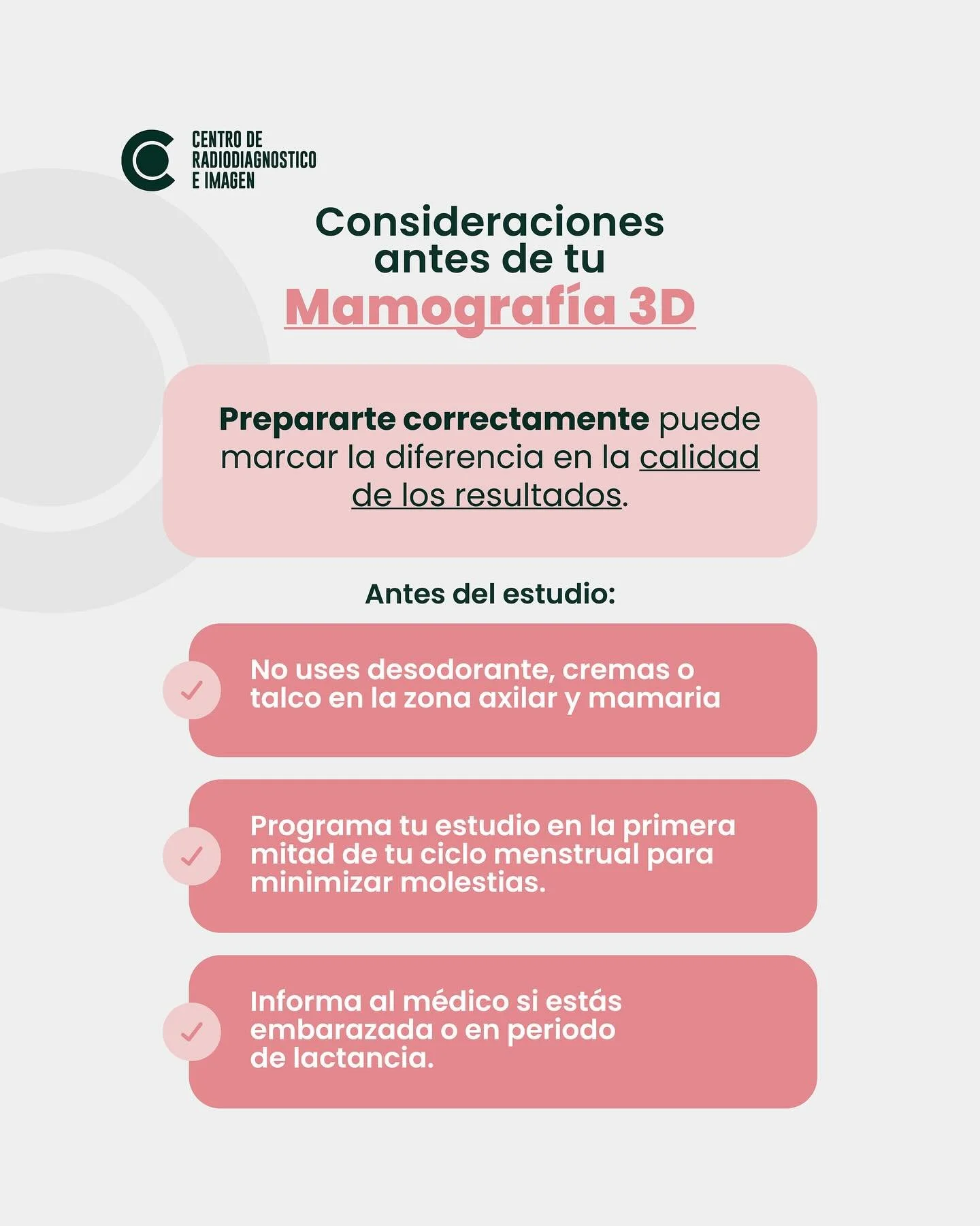 Sigue estas recomendaciones antes de tu mamografía 3D y obtén imágenes más claras y precisas.
Tu salud merece atención de calidad. 
👉🏼81 1734 2030 / 81 8333 4185 📍Hidalgo 2315 Col. Obispado Mty, N.L